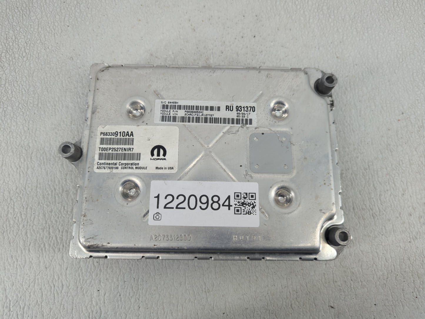 2018-2019 Chrysler Pacifica PCM Engine Control Computer ECU ECM PCU OEM P/N:P68330910AA Fits Fits 2018 2019 2020 OEM Used Au