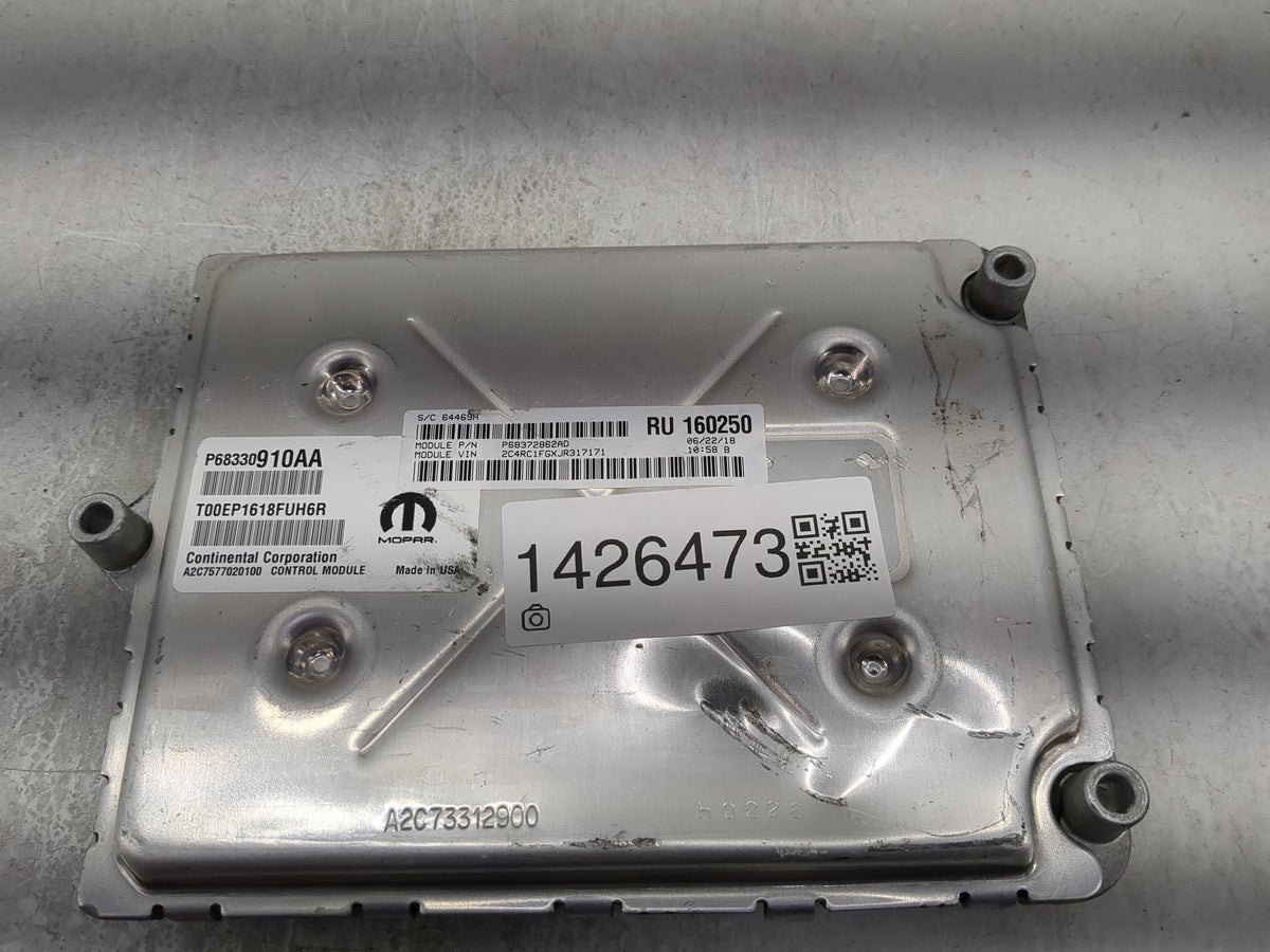 2018-2019 Chrysler Pacifica PCM Engine Control Computer ECU ECM PCU OEM P/N:P68330910AA Fits 2018 2019 2020 OEM Used Auto Pa