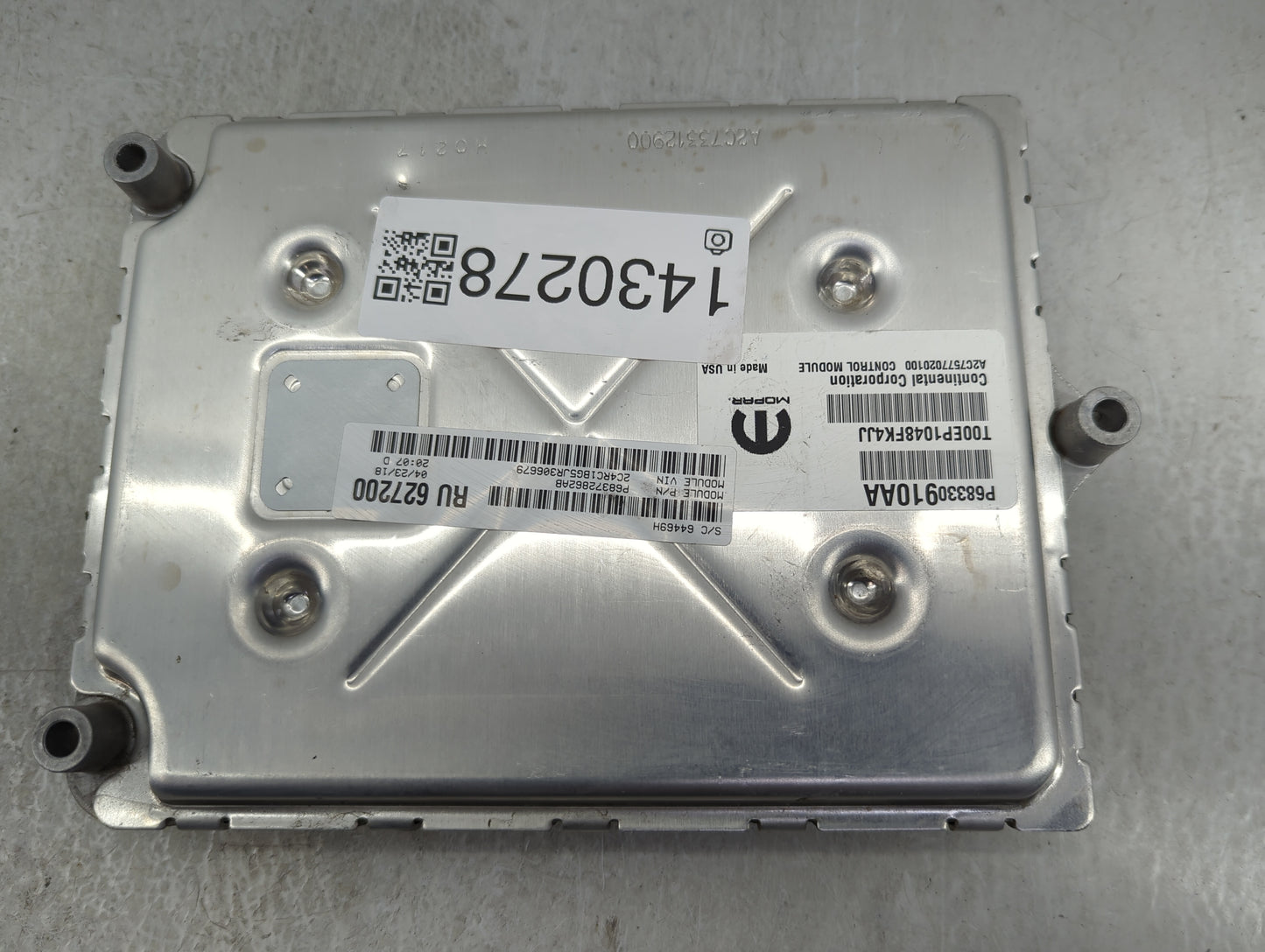 2018-2019 Chrysler Pacifica PCM Engine Control Computer ECU ECM PCU OEM P/N:A2C73312800 P68330910AA Fits Fits 2018 2019 2020