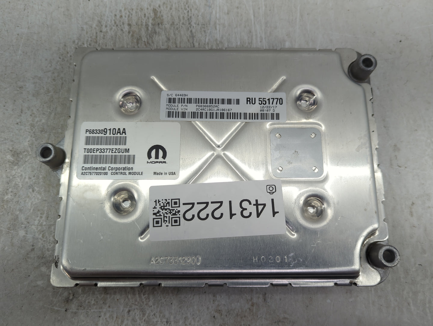 2018-2019 Chrysler Pacifica PCM Engine Control Computer ECU ECM PCU OEM P/N:P68330910AA P68366852AC Fits Fits 2018 2019 2020