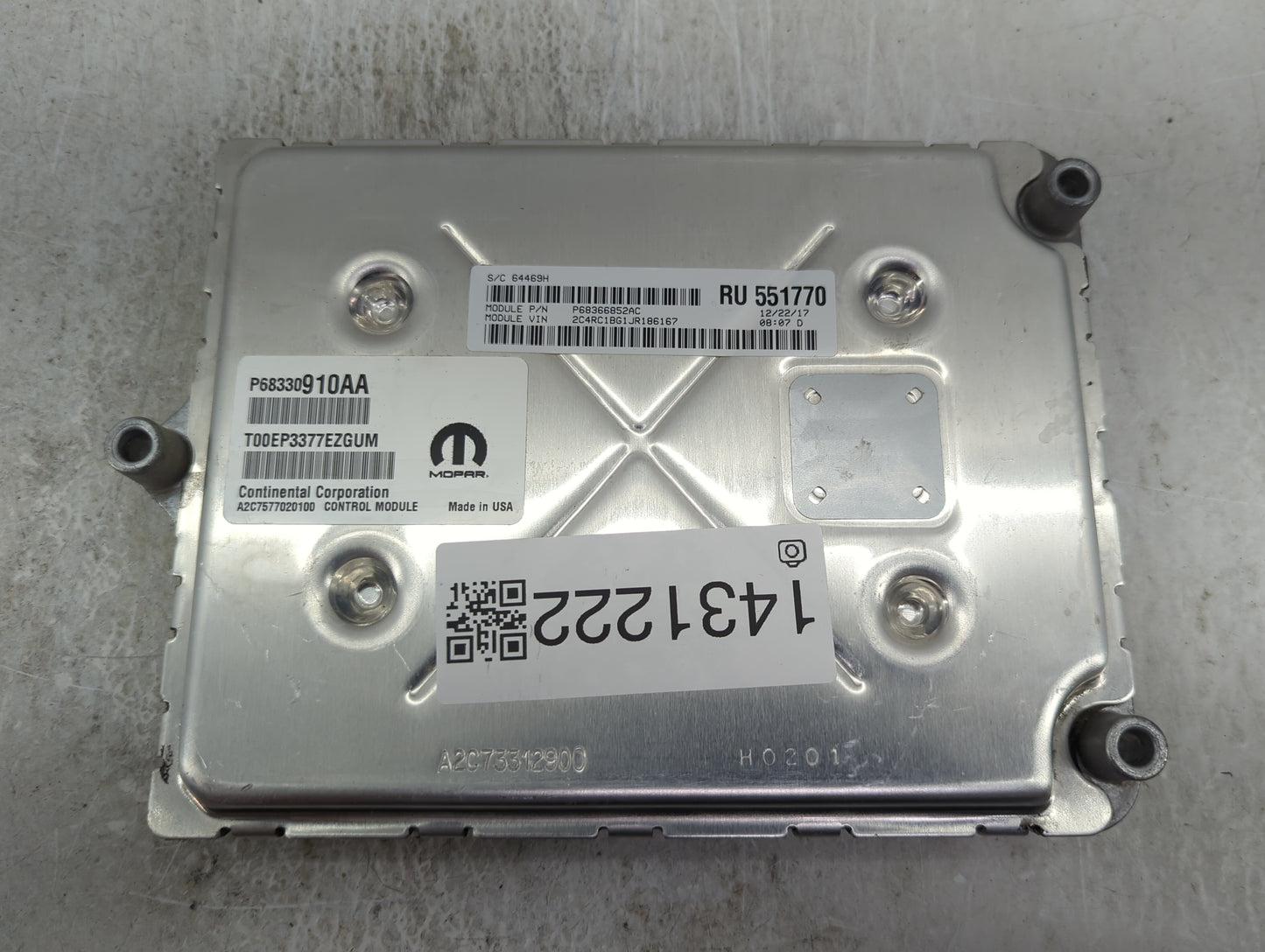 2018-2019 Chrysler Pacifica PCM Engine Control Computer ECU ECM PCU OEM P/N:P68330910AA P68366852AC Fits Fits 2018 2019 2020