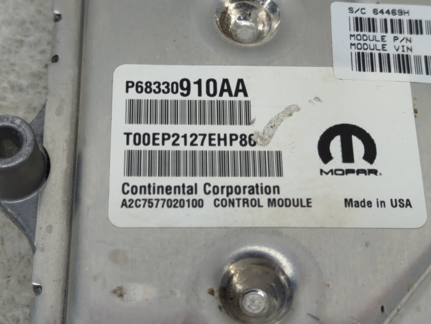 2018-2019 Chrysler Pacifica PCM Engine Control Computer ECU ECM PCU OEM P/N:P68330910AA T00EP2127EHP8 Fits Fits 2018 2019 20