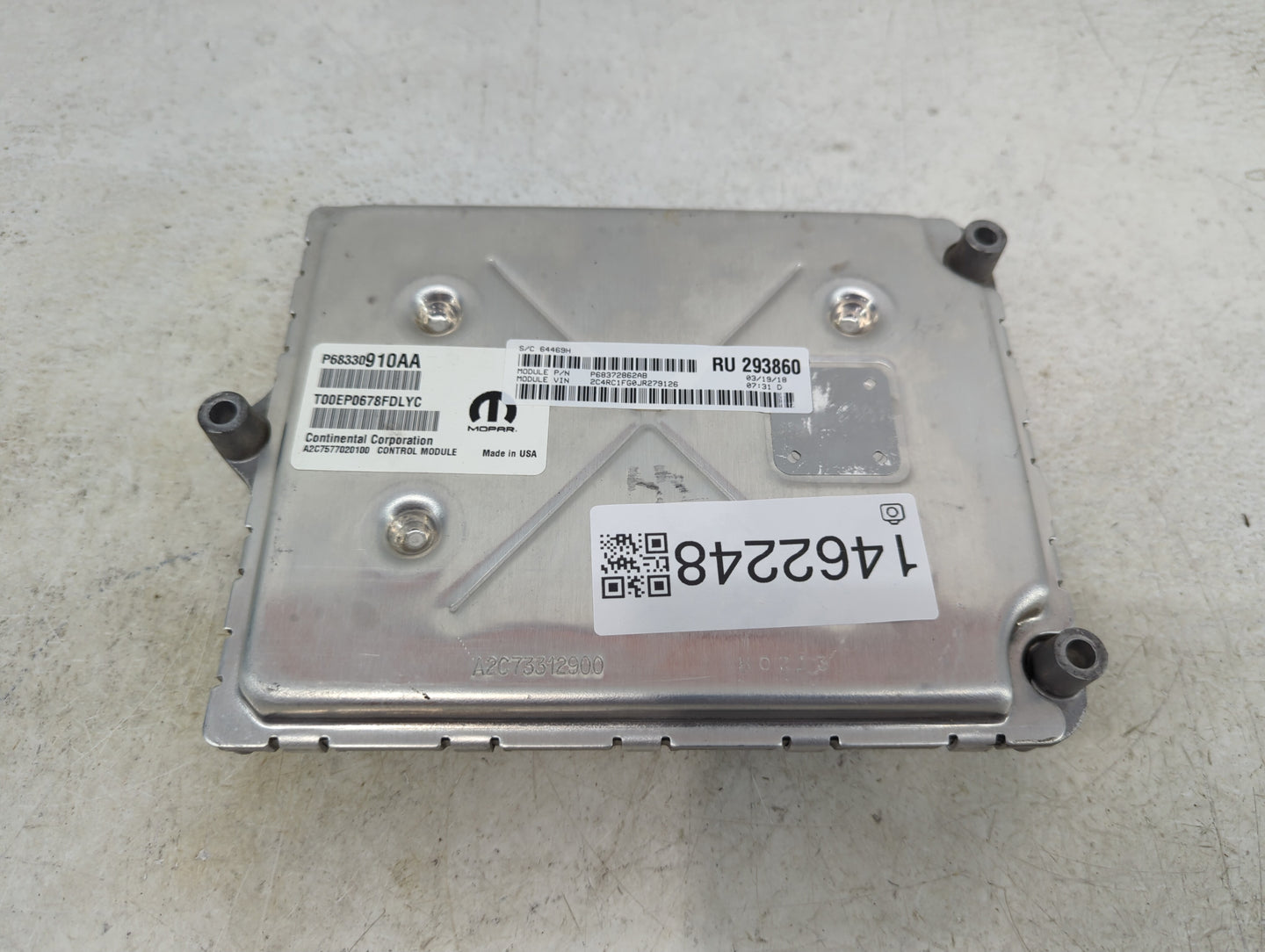 2018-2019 Chrysler Pacifica PCM Engine Control Computer ECU ECM PCU OEM P/N:P68330910AA T00EP0678FDLYC Fits Fits 2018 2019 2