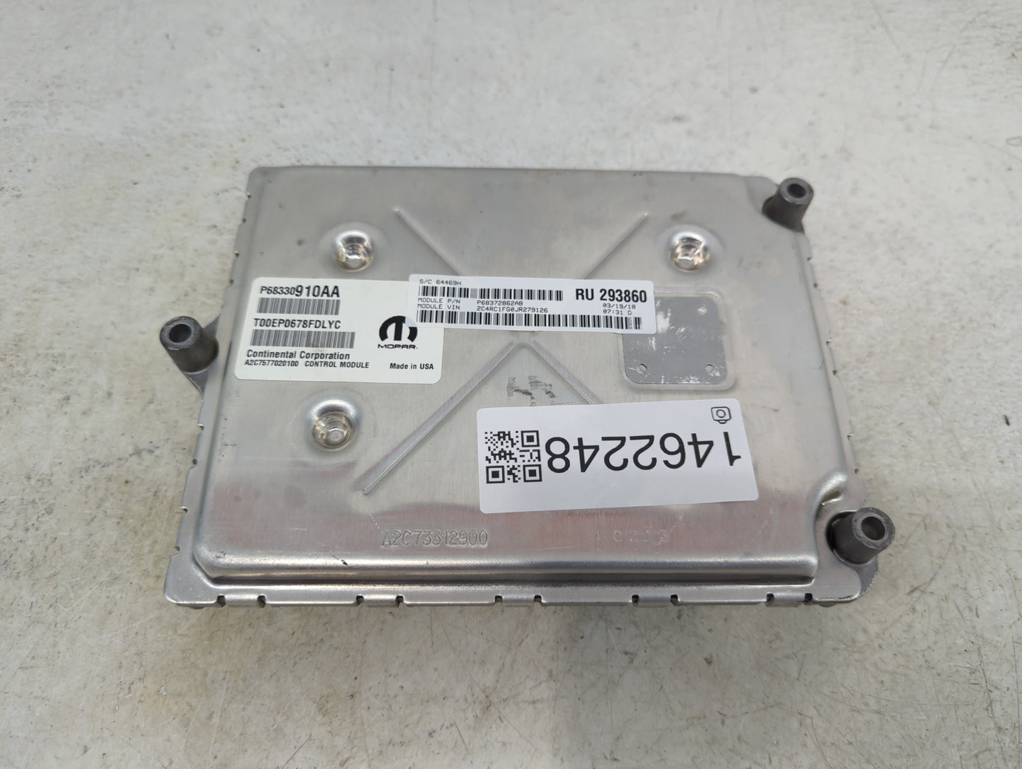 2018-2019 Chrysler Pacifica PCM Engine Control Computer ECU ECM PCU OEM P/N:P68330910AA T00EP0678FDLYC Fits Fits 2018 2019 2