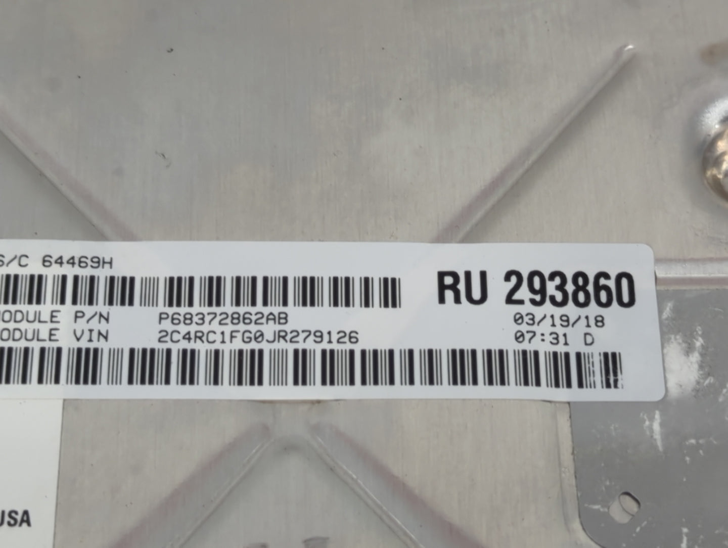 2018-2019 Chrysler Pacifica PCM Engine Control Computer ECU ECM PCU OEM P/N:P68330910AA T00EP0678FDLYC Fits Fits 2018 2019 2