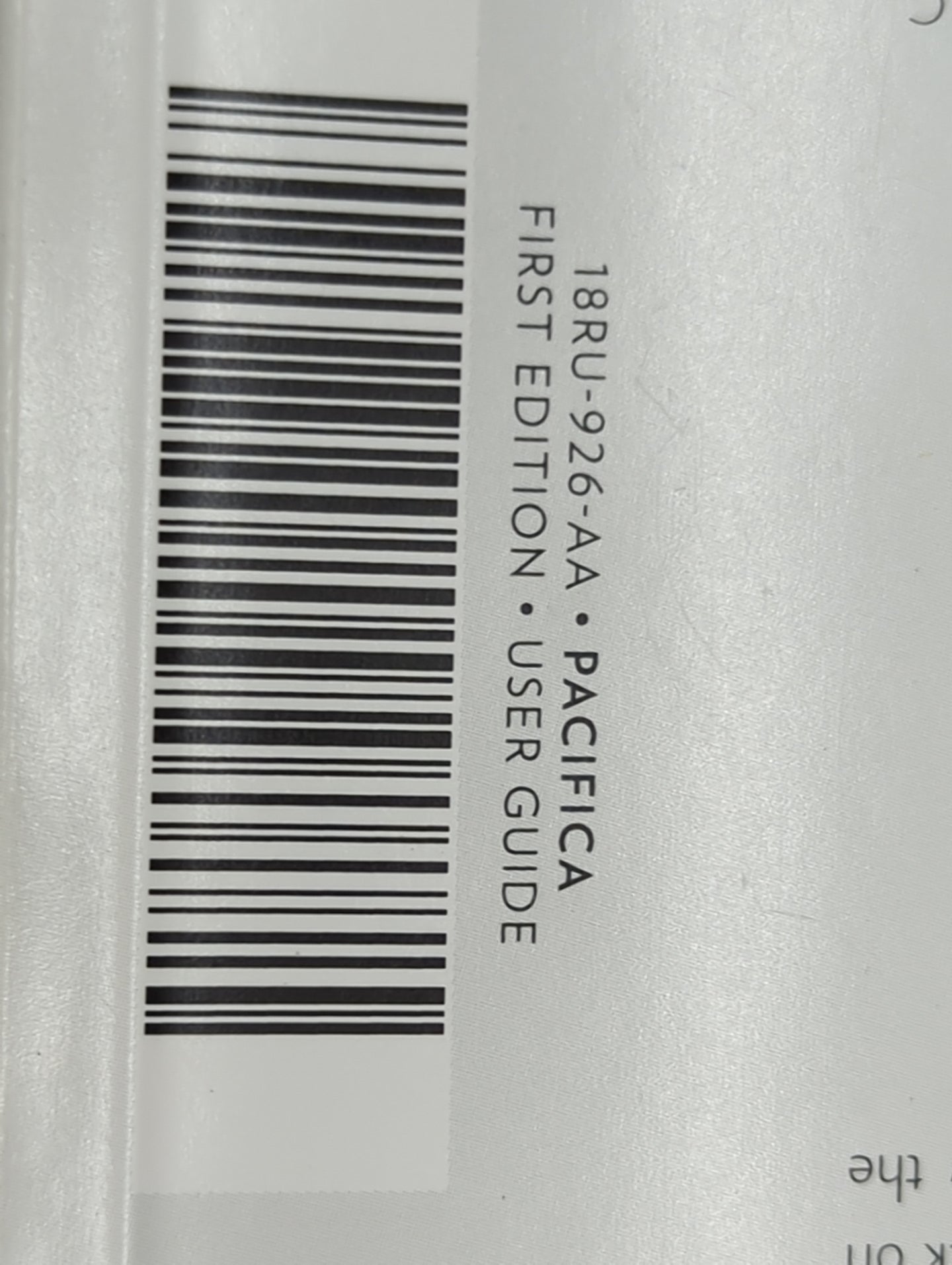 2018 Chrysler Pacifica Owners Manual Book Guide P/N:18RU-926-AA OEM Used Auto Parts - Oemusedautoparts1.com