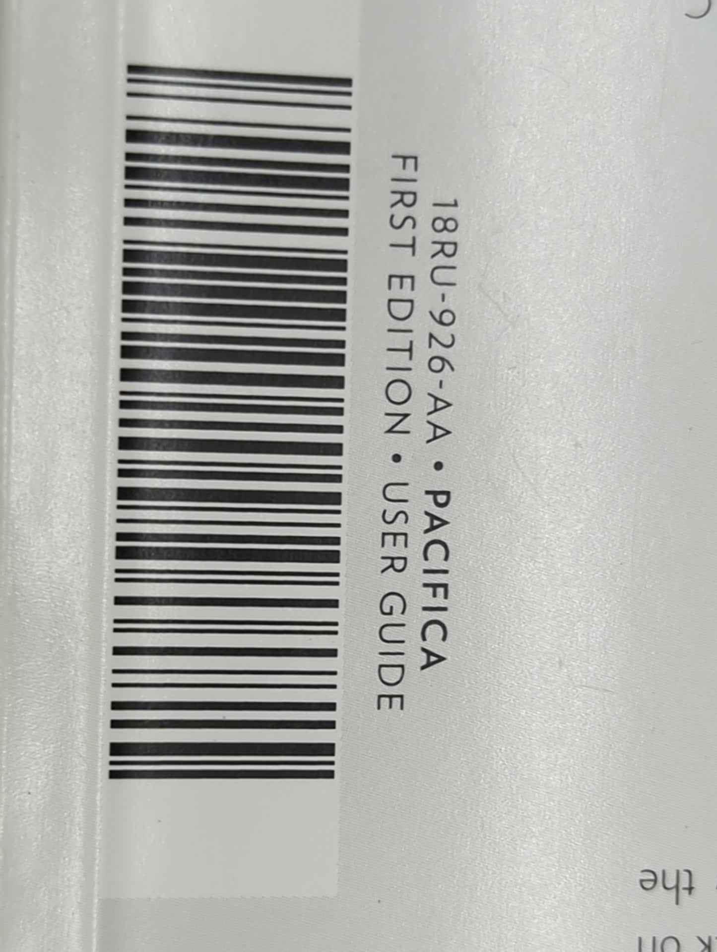 2018 Chrysler Pacifica Owners Manual Book Guide P/N:18RU-926-AA OEM Used Auto Parts - Oemusedautoparts1.com