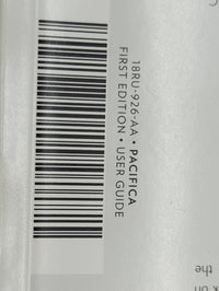2018 Chrysler Pacifica Owners Manual Book Guide P/N:18RU-926-AA OEM Used Auto Parts - Oemusedautoparts1.com