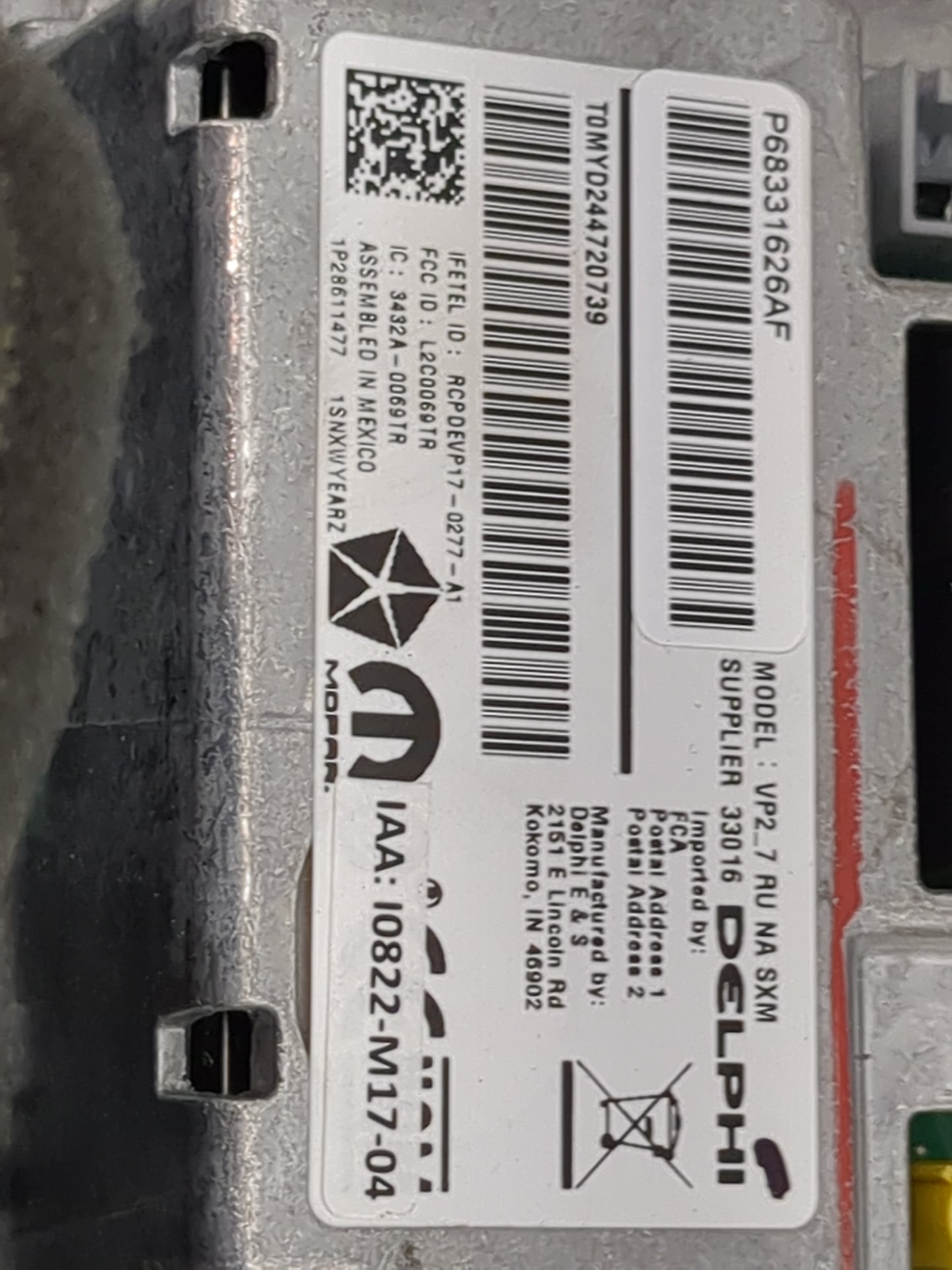 2018 Chrysler Pacifica Information Display Screen 1469849 - Oemusedautoparts1.com