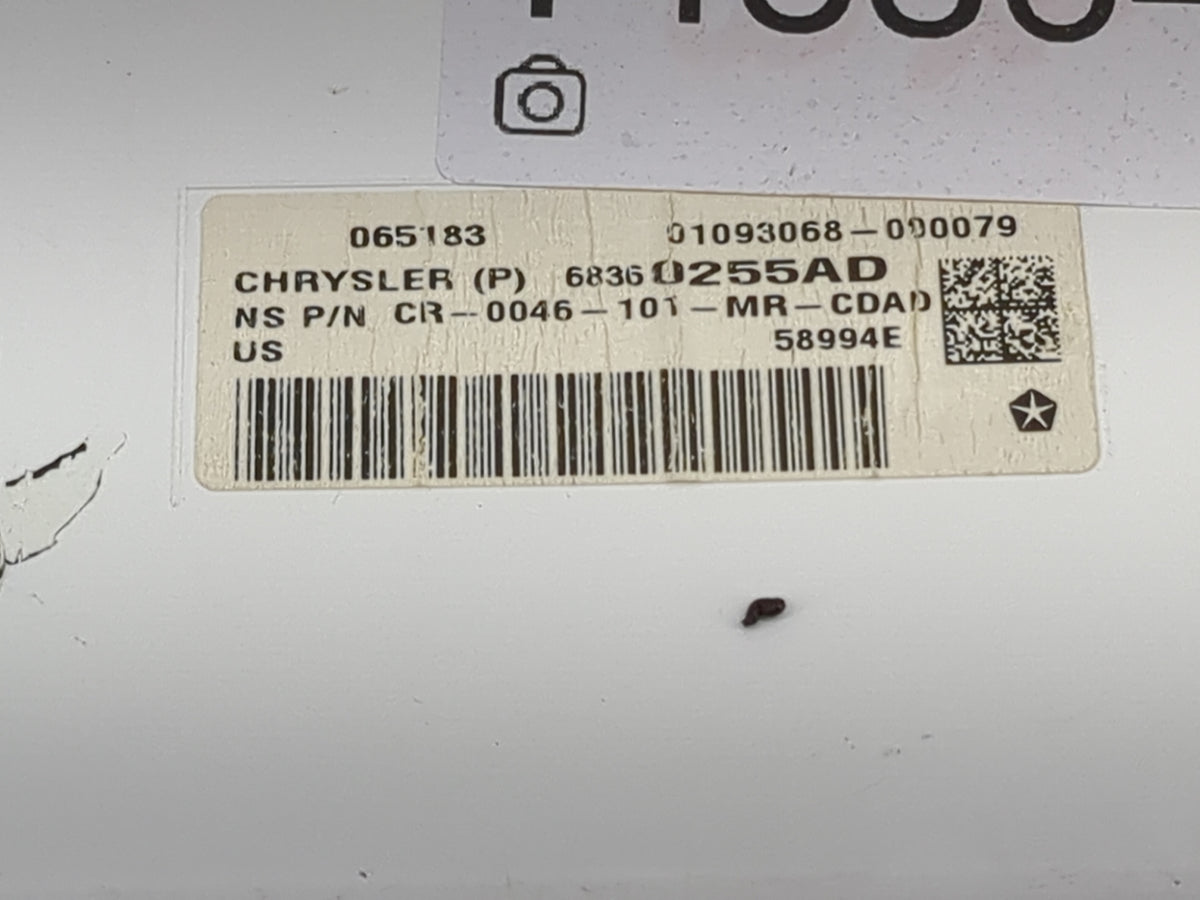 2018 Chrysler Pacifica Instrument Cluster Speedometer Gauges P/N:68360255AD CR-0046-101-MR-CDAD Miles: Fits OEM Used Auto Pa