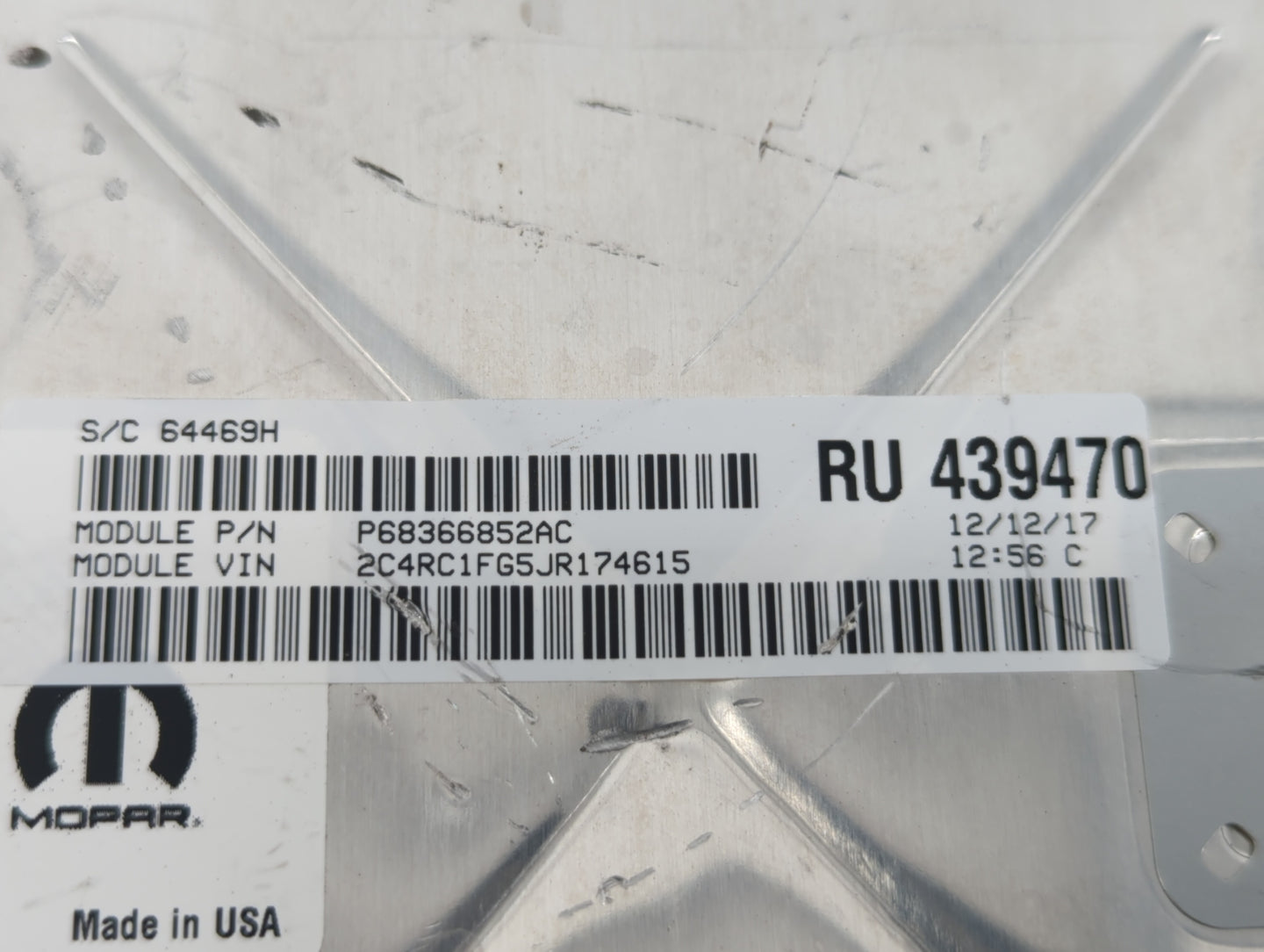 2018-2019 Chrysler Pacifica PCM Engine Control Computer ECU ECM PCU OEM P/N:P68372862AB P68434928AA Fits Fits 2018 2019 2020