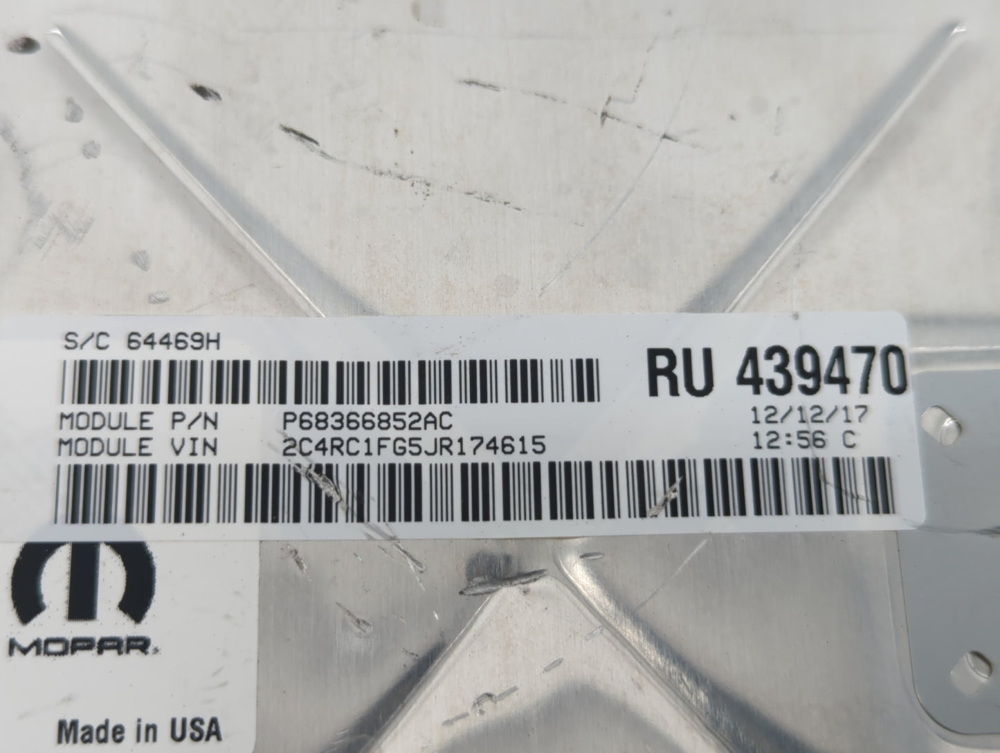 2018-2019 Chrysler Pacifica PCM Engine Control Computer ECU ECM PCU OEM P/N:P68372862AB P68434928AA Fits Fits 2018 2019 2020