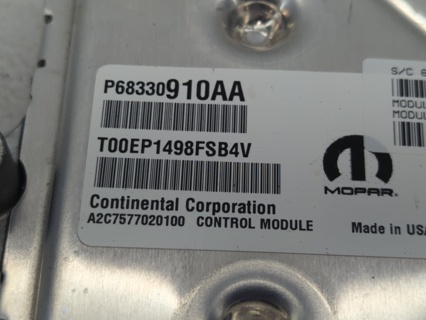 2018-2019 Chrysler Pacifica PCM Engine Control Computer ECU ECM PCU OEM P/N:P68330910AA Fits Fits 2018 2019 2020 OEM Used Au