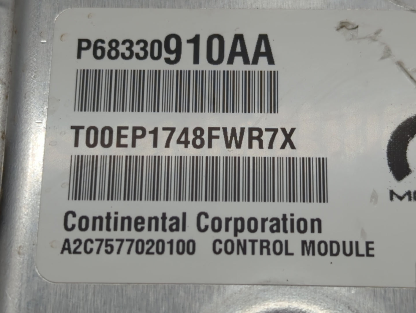 2018-2019 Chrysler Pacifica PCM Engine Control Computer ECU ECM PCU OEM P/N:P6830910AA Fits Fits 2018 2019 2020 OEM Used Aut