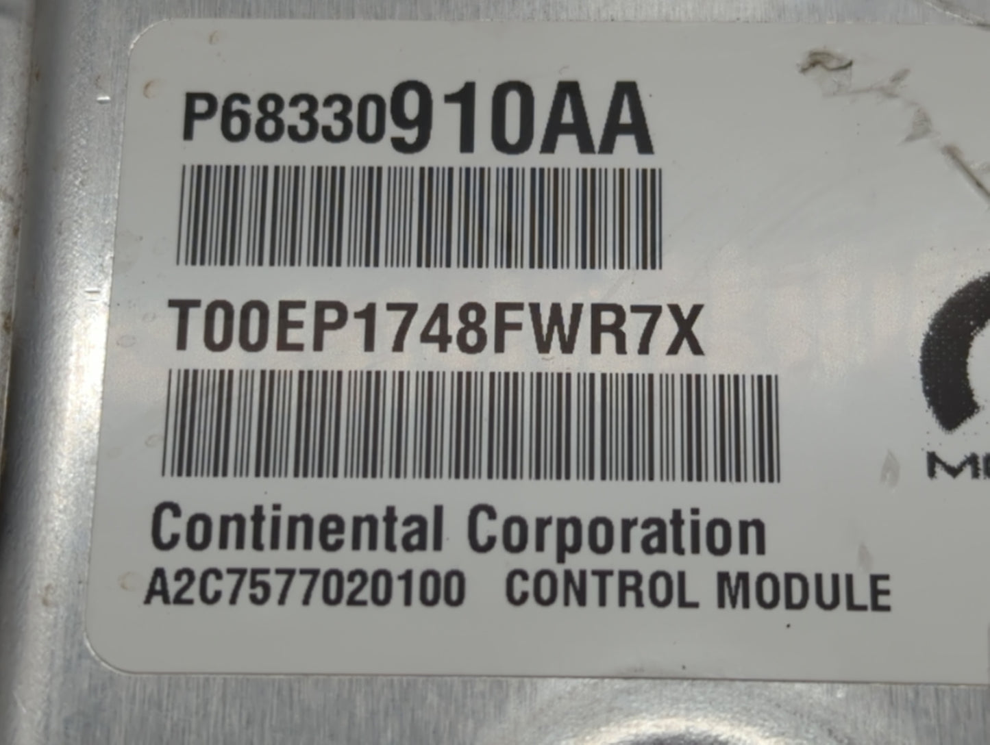 2018-2019 Chrysler Pacifica PCM Engine Control Computer ECU ECM PCU OEM P/N:P6830910AA Fits Fits 2018 2019 2020 OEM Used Aut