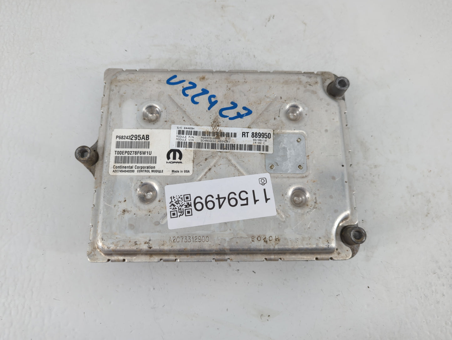 2018 Dodge Caravan PCM Engine Control Computer ECU ECM PCU OEM P/N:P68243295AB Fits Fits 2016 2017 2019 2020 OEM Used Auto P