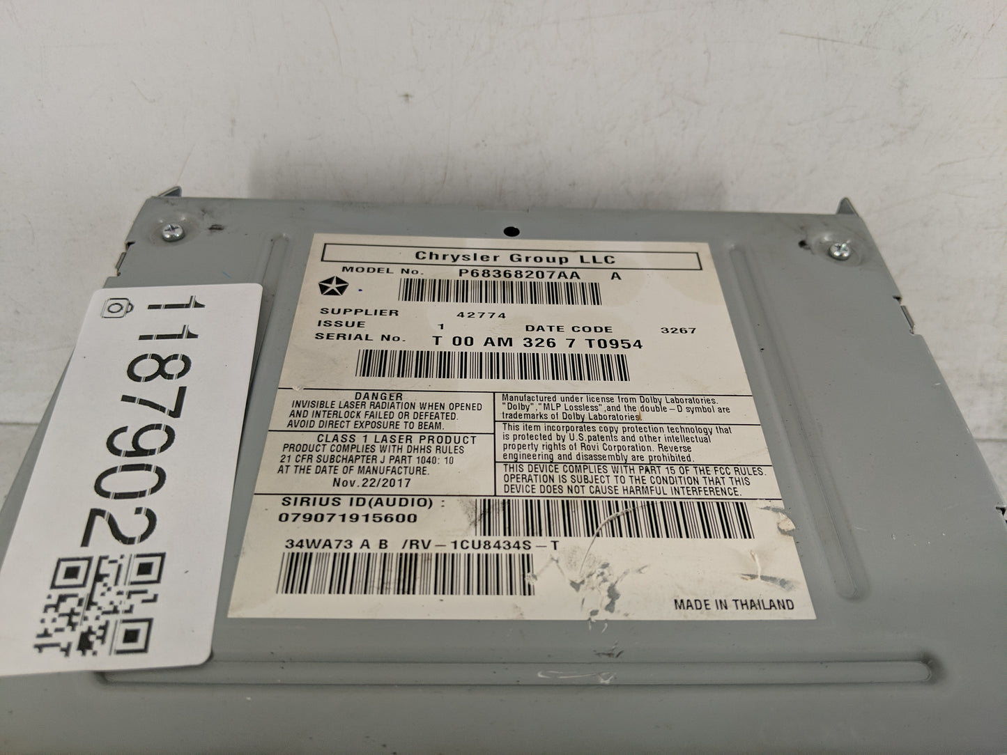 2018 Dodge Caravan Radio AM FM Cd Player Receiver Replacement P/N:P68368207AA Fits Fits 2012 2013 2014 2015 2016 2017 2019 2