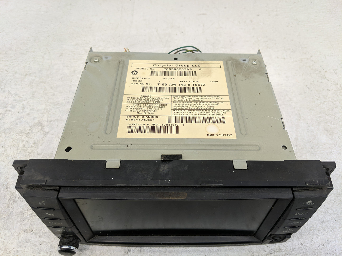 2018 Dodge Caravan Radio AM FM Cd Player Receiver Replacement P/N:P68368207AA Fits Fits 2012 2013 2014 2015 2016 2017 2019 2