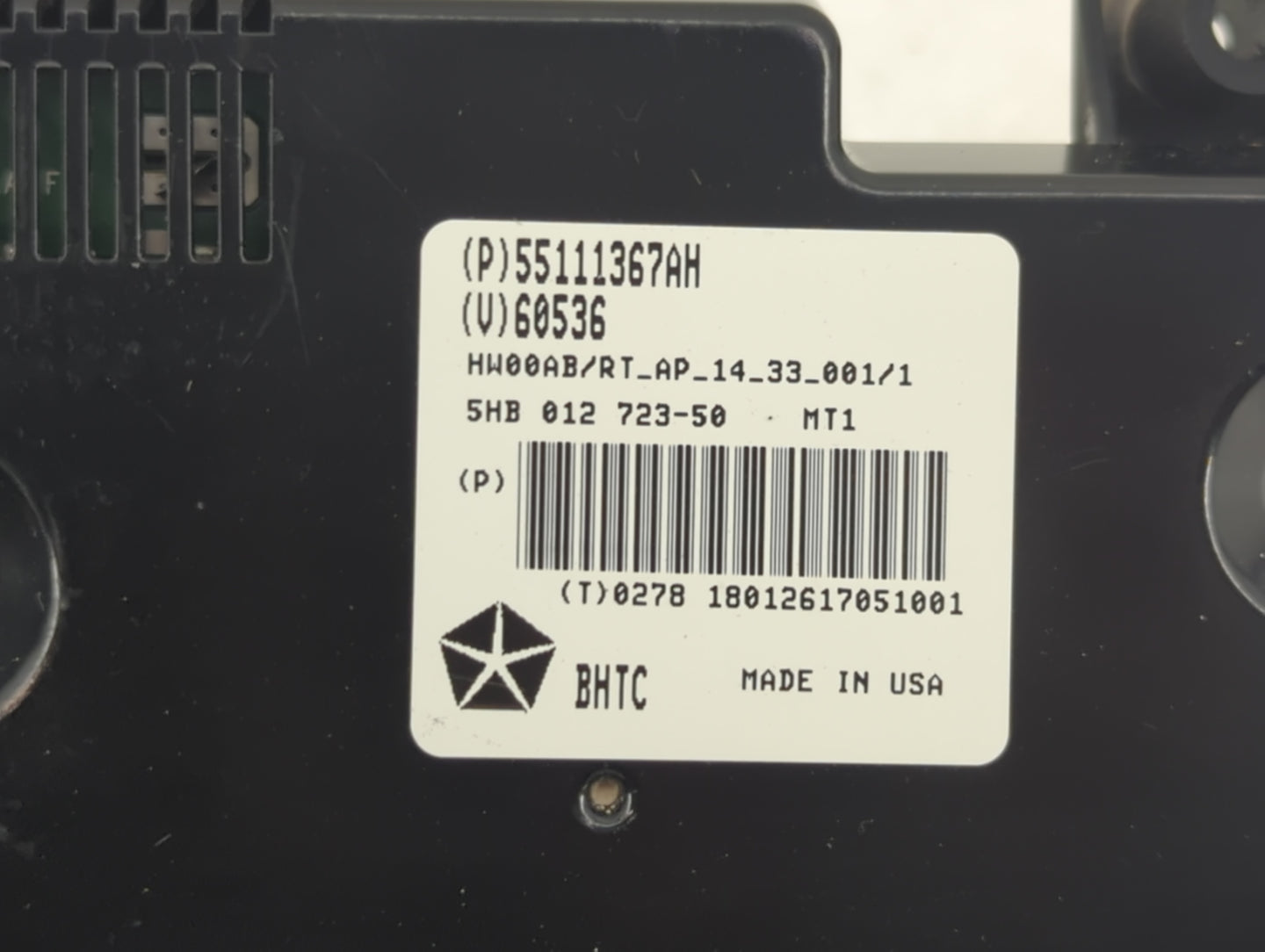 2018 Dodge Caravan Climate Control Module Temperature AC/Heater Replacement P/N:55111367AH Fits OEM Used Auto Parts - Oemuse