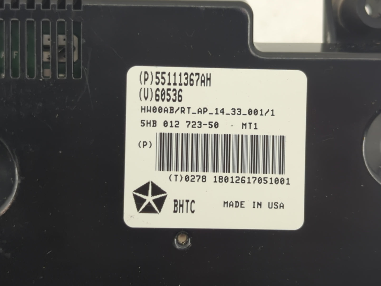 2018 Dodge Caravan Climate Control Module Temperature AC/Heater Replacement P/N:55111367AH Fits OEM Used Auto Parts - Oemuse