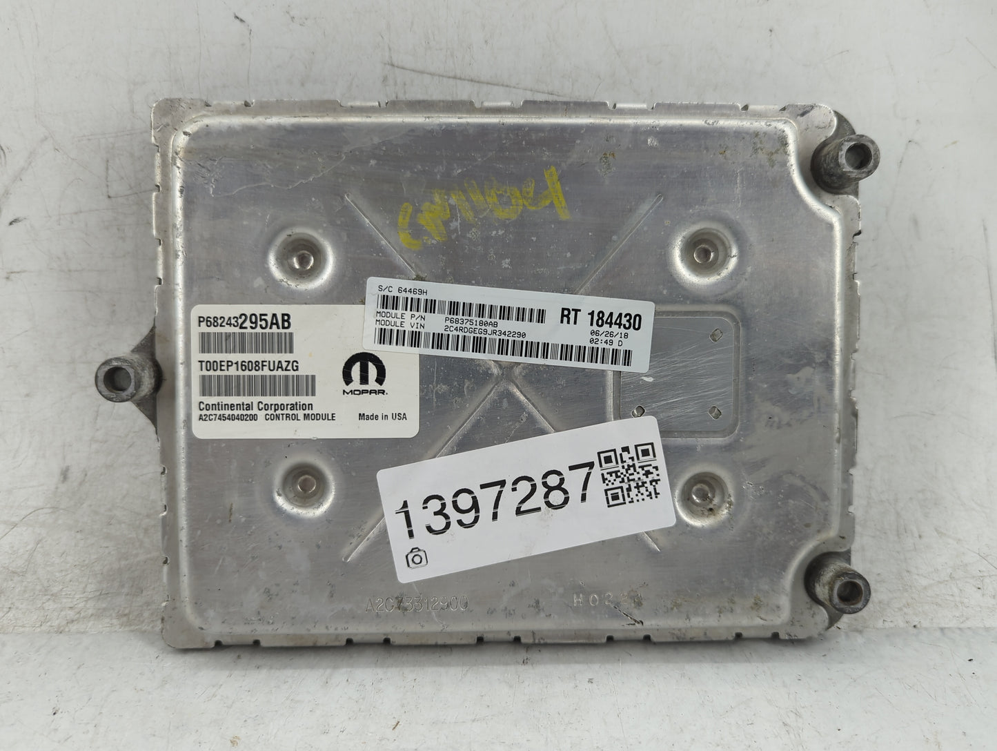 2018 Dodge Caravan PCM Engine Control Computer ECU ECM PCU OEM P/N:P68375180AB P68243295AB Fits Fits 2016 2017 2019 2020 OEM