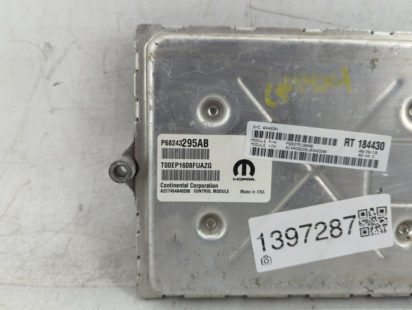 2018 Dodge Caravan PCM Engine Control Computer ECU ECM PCU OEM P/N:P68375180AB P68243295AB Fits Fits 2016 2017 2019 2020 OEM