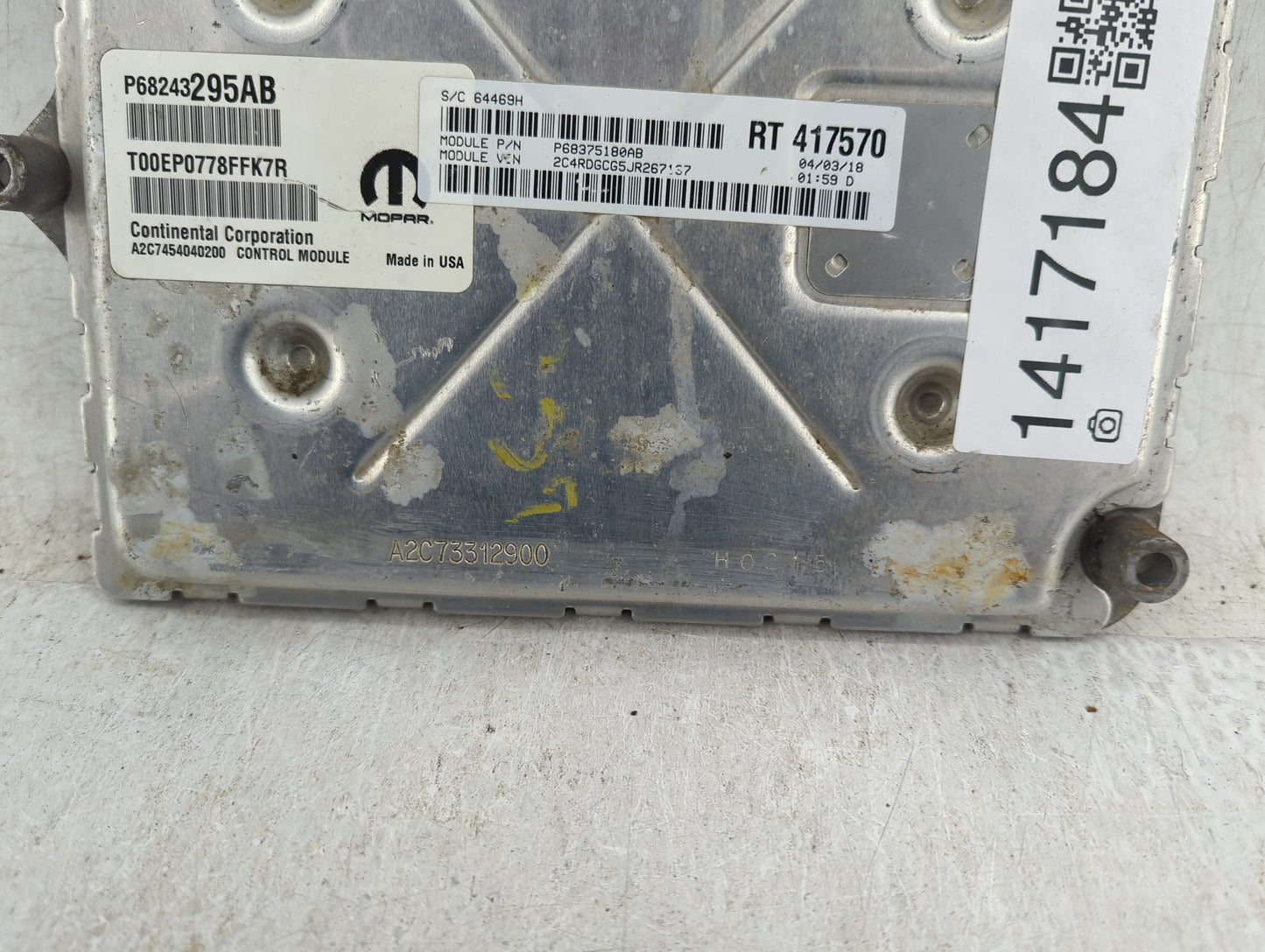 2018 Dodge Caravan PCM Engine Control Computer ECU ECM PCU OEM P/N:P68243295AB Fits Fits 2016 2017 2019 2020 OEM Used Auto P