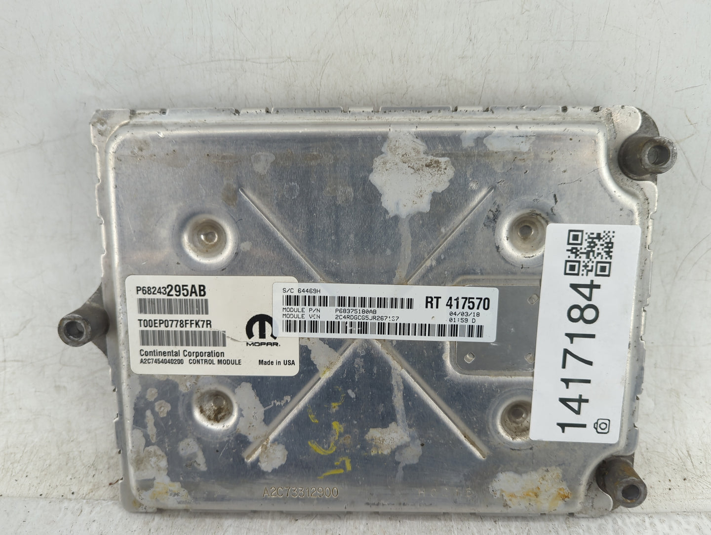 2018 Dodge Caravan PCM Engine Control Computer ECU ECM PCU OEM P/N:P68243295AB Fits Fits 2016 2017 2019 2020 OEM Used Auto P