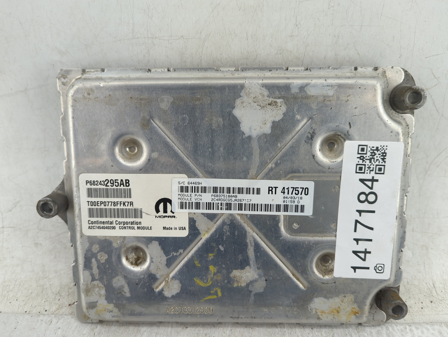 2018 Dodge Caravan PCM Engine Control Computer ECU ECM PCU OEM P/N:P68243295AB Fits Fits 2016 2017 2019 2020 OEM Used Auto P