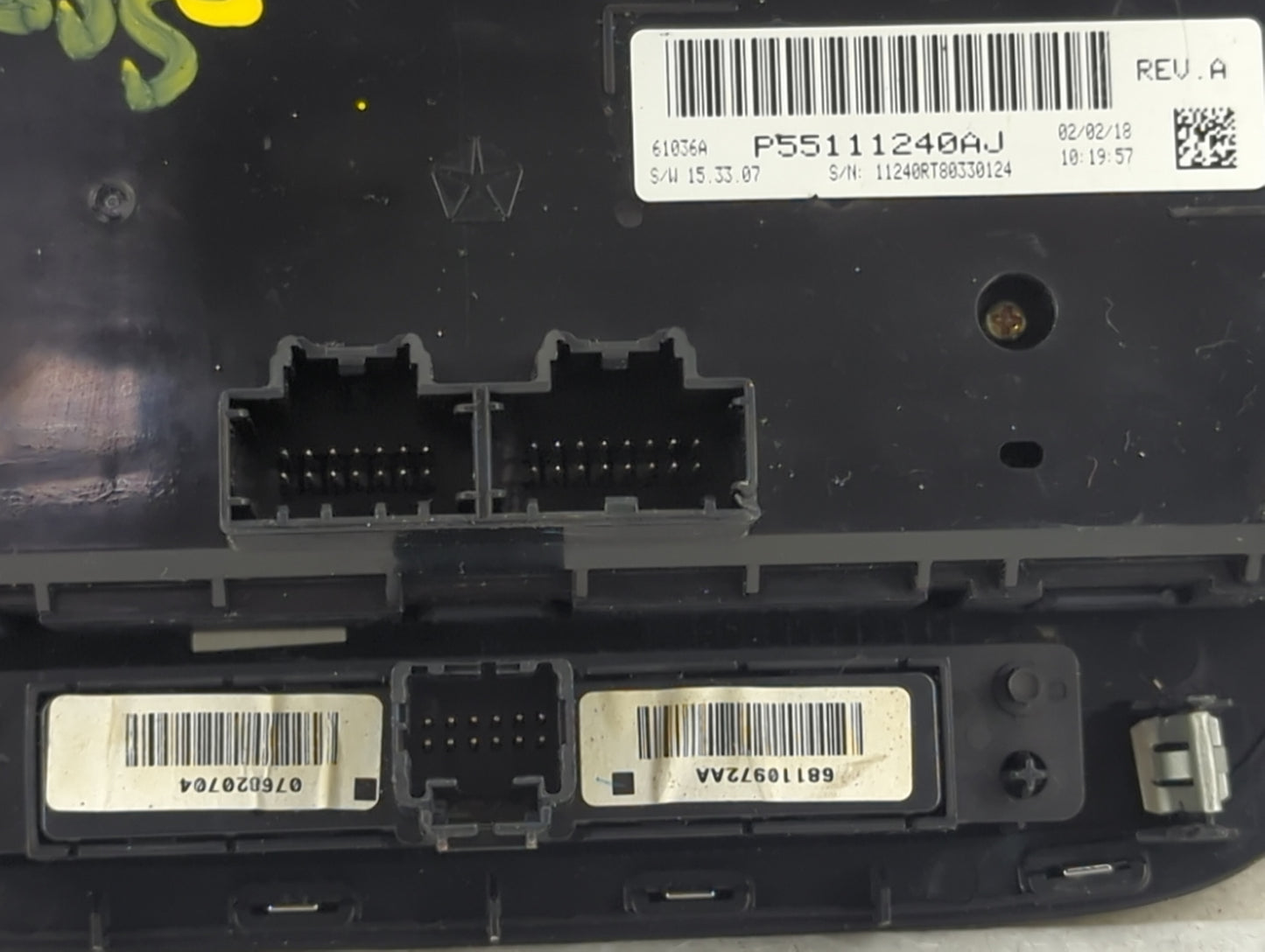 2018 Dodge Caravan Climate Control Module Temperature AC/Heater Replacement P/N:P55111240AJ 68110972AA Fits OEM Used Auto Pa
