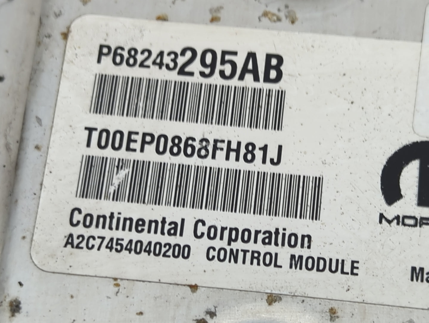 2018 Dodge Caravan PCM Engine Control Computer ECU ECM PCU OEM P/N:P68243295AB P68375100AB Fits Fits 2016 2017 2019 2020 OEM