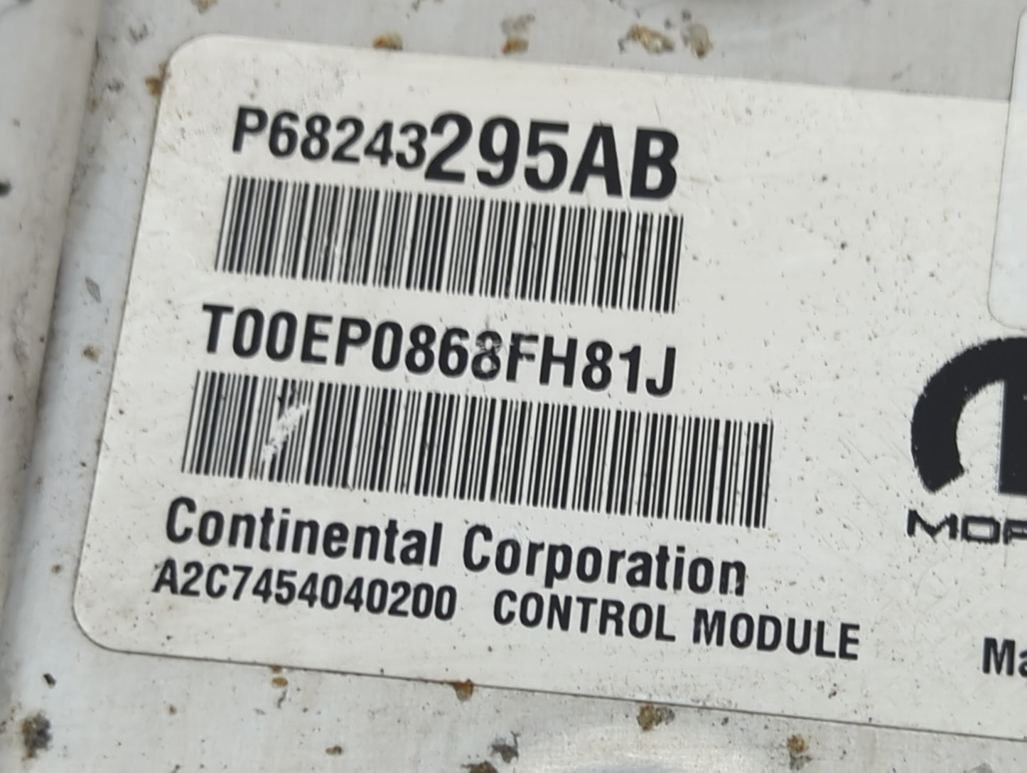 2018 Dodge Caravan PCM Engine Control Computer ECU ECM PCU OEM P/N:P68243295AB P68375100AB Fits Fits 2016 2017 2019 2020 OEM
