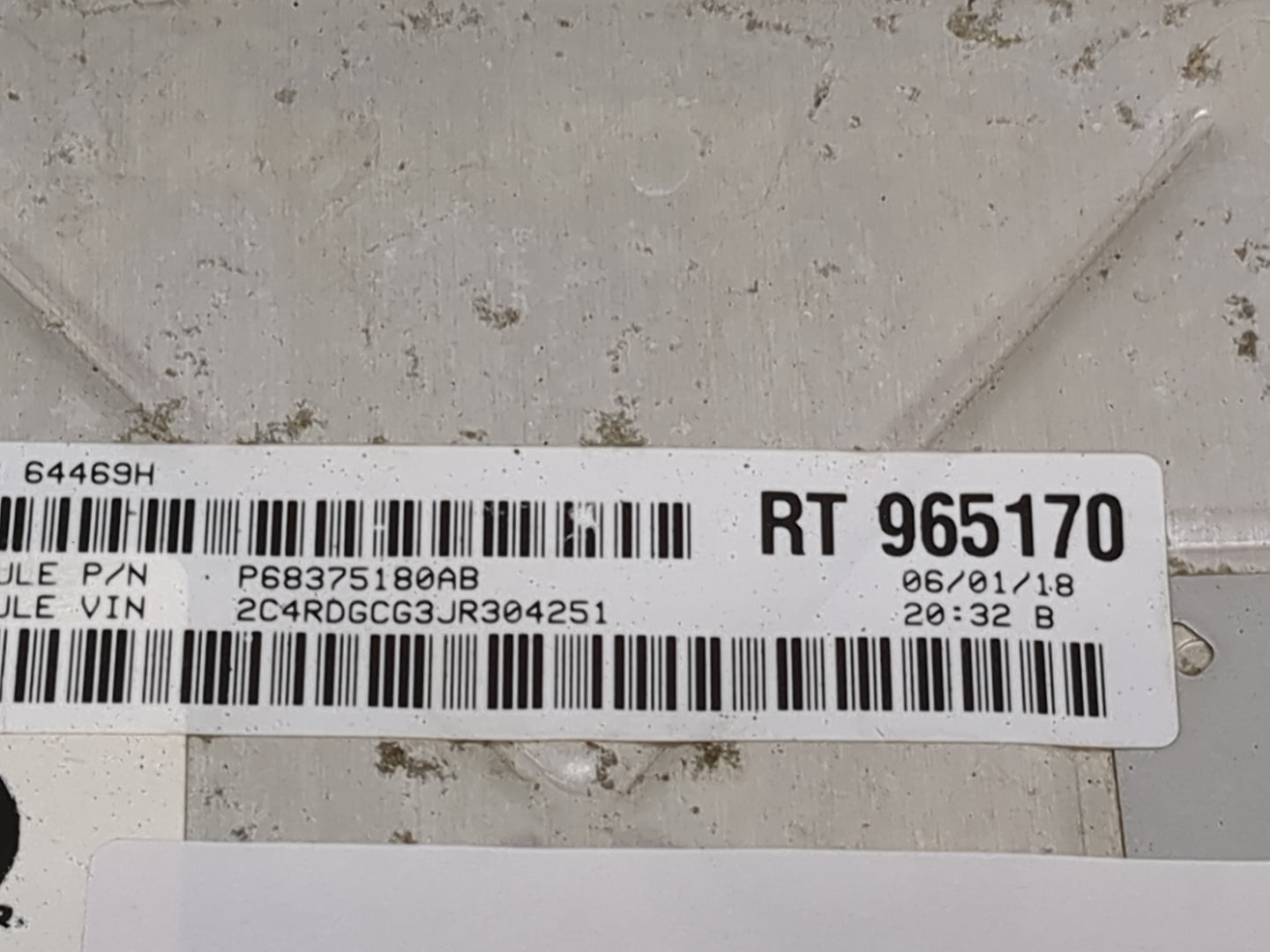 2018 Dodge Caravan PCM Engine Control Computer ECU ECM PCU OEM P/N:P68243295AB Fits Fits 2016 2017 2019 2020 OEM Used Auto P