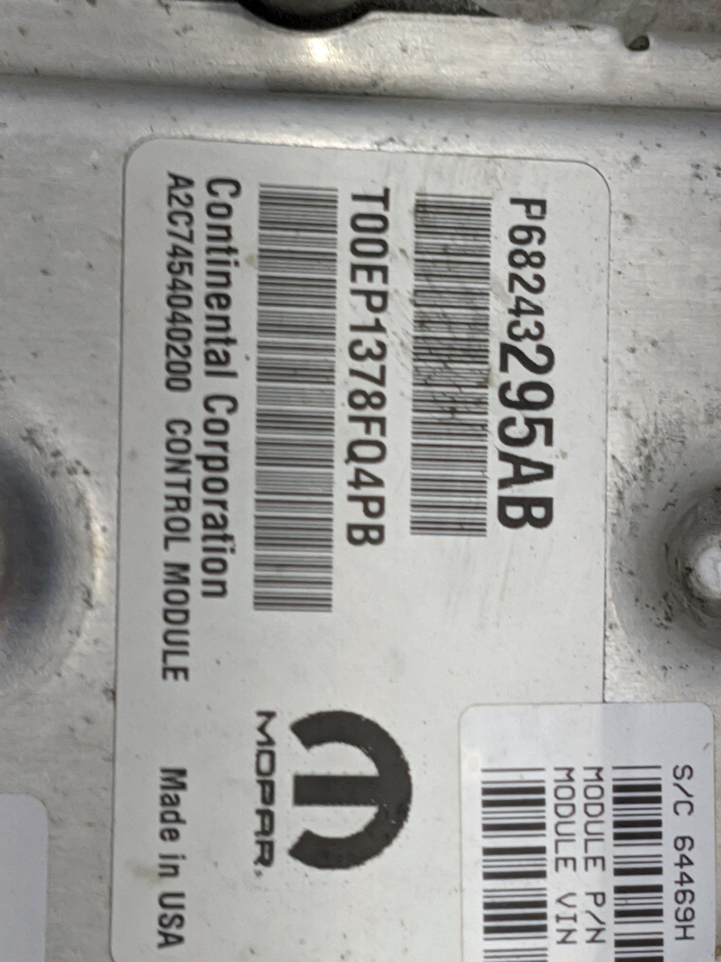2018 Dodge Caravan PCM Engine Control Computer ECU ECM PCU OEM P/N:P68243295AB T00EP1378FQ4PB Fits Fits 2016 2017 2019 2020 