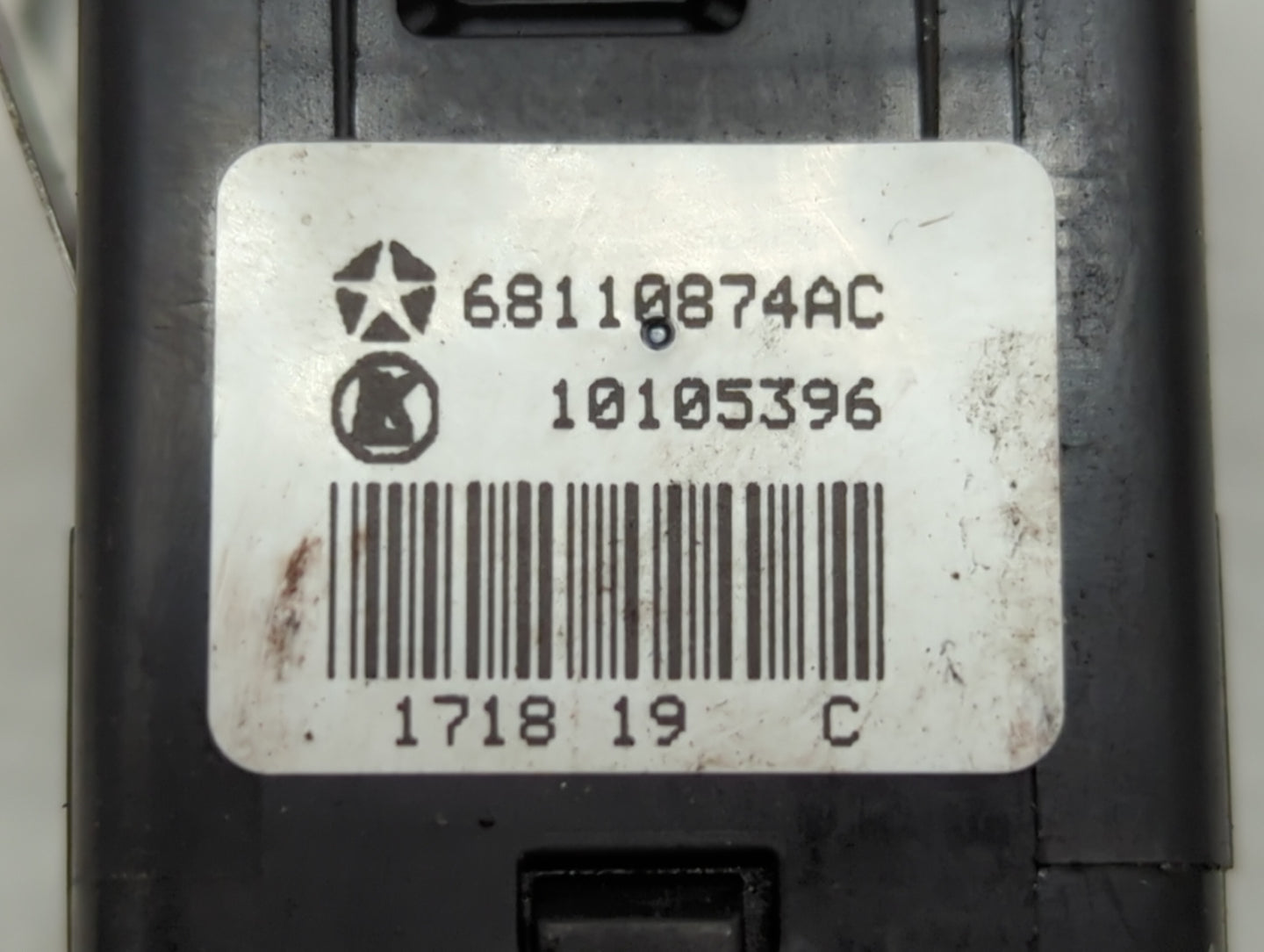 2018 Dodge Caravan Master Power Window Switch Replacement Driver Side Left P/N:68110874AC Fits OEM Used Auto Parts - Oemused