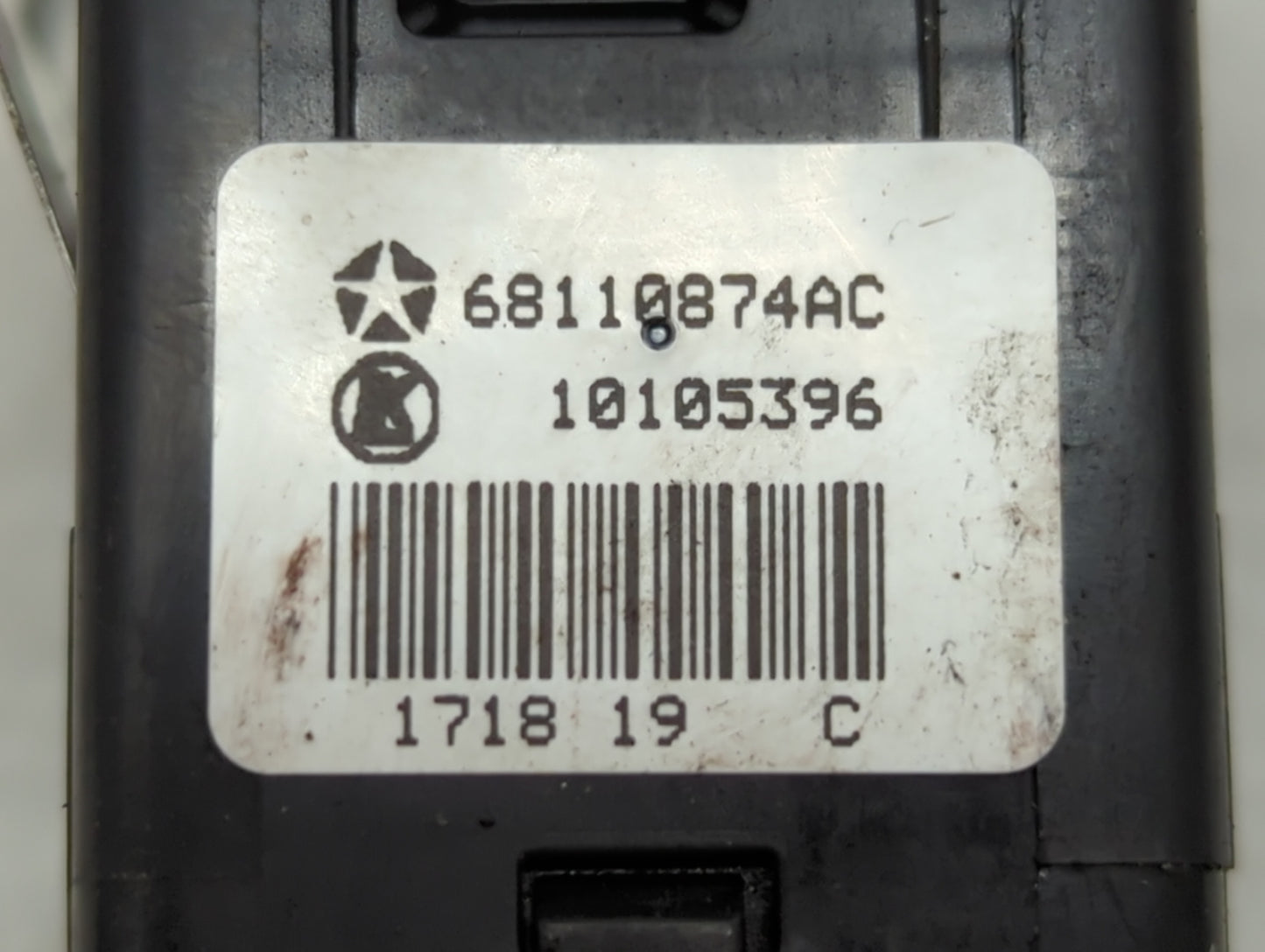 2018 Dodge Caravan Master Power Window Switch Replacement Driver Side Left P/N:68110874AC Fits OEM Used Auto Parts - Oemused