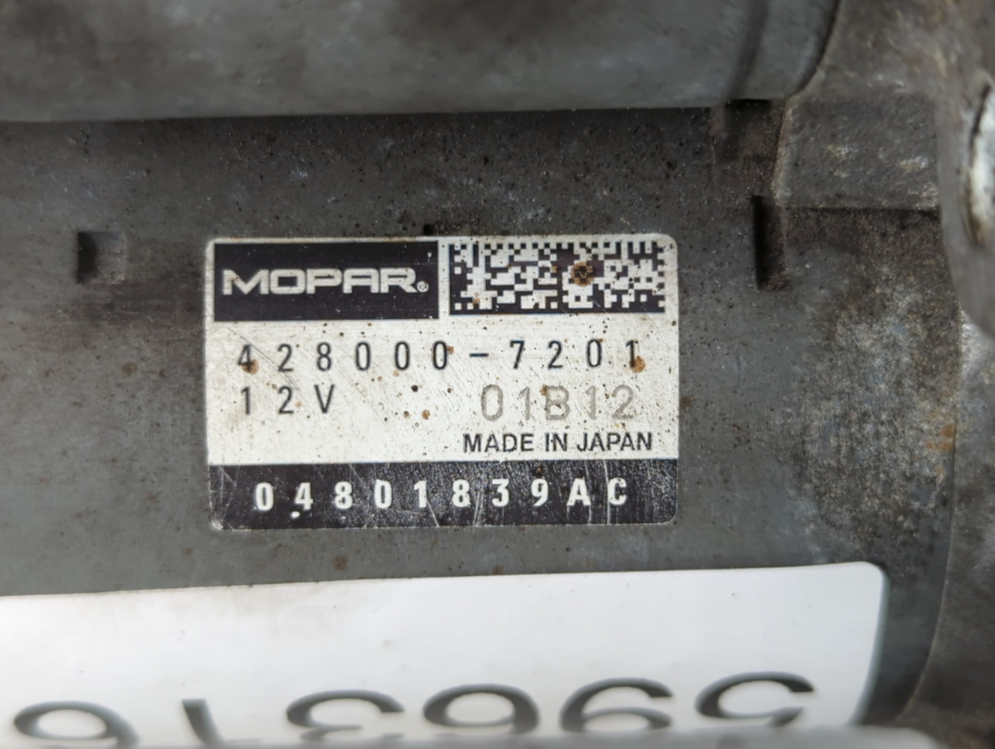 2018 Dodge Caravan Car Starter Motor Solenoid OEM P/N:04801839AC 428000-7201 Fits OEM Used Auto Parts - Oemusedautoparts1.co