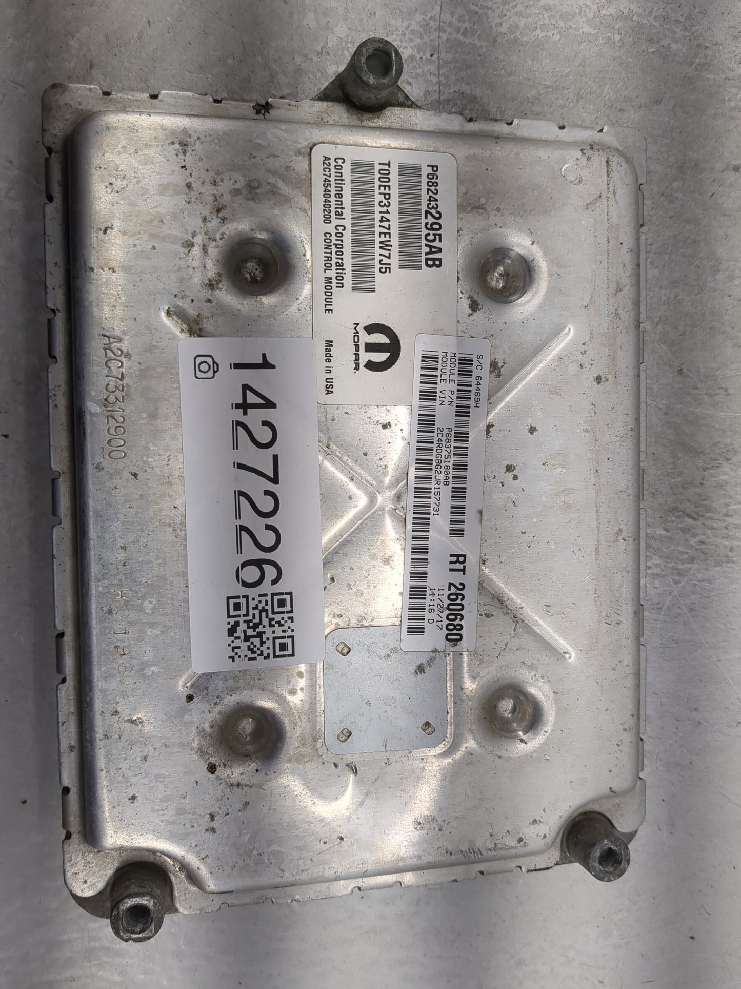 2018 Dodge Caravn PCM Engine Control Computer ECU ECM PCU OEM P/N:P68243295AB T00EP3147EW7J5 Fits Fits 2016 2017 2019 2020 O