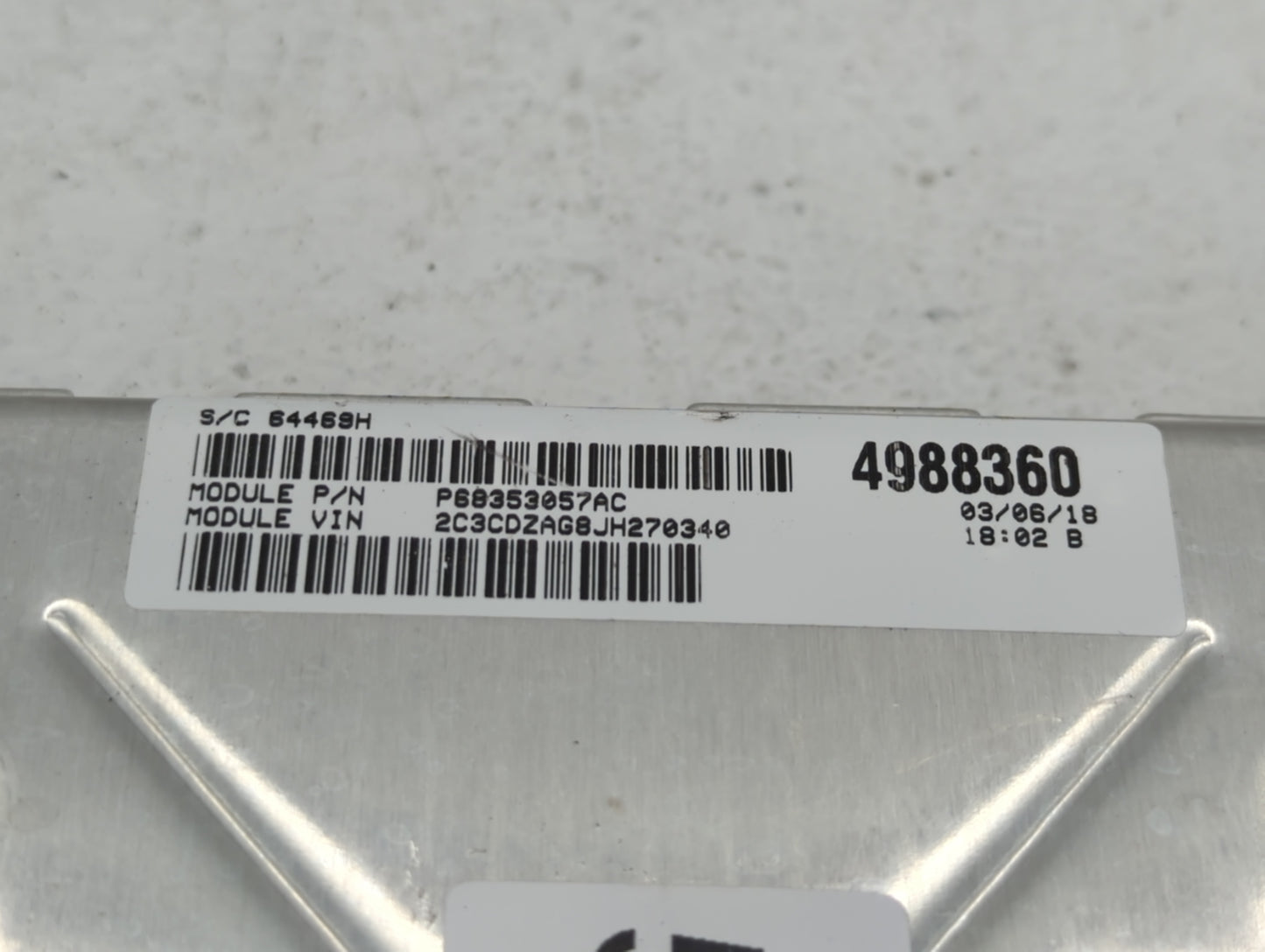 2018-2019 Dodge Challenger PCM Engine Control Computer ECU ECM PCU OEM P/N:P68330904AA Fits Fits 2018 2019 OEM Used Auto Par