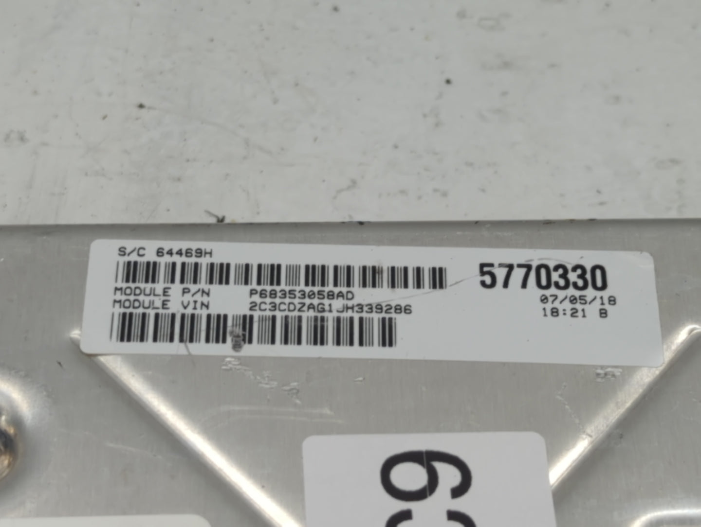 2018-2019 Dodge Challenger PCM Engine Control Computer ECU ECM PCU OEM P/N:P68330904AA Fits Fits 2018 2019 OEM Used Auto Par
