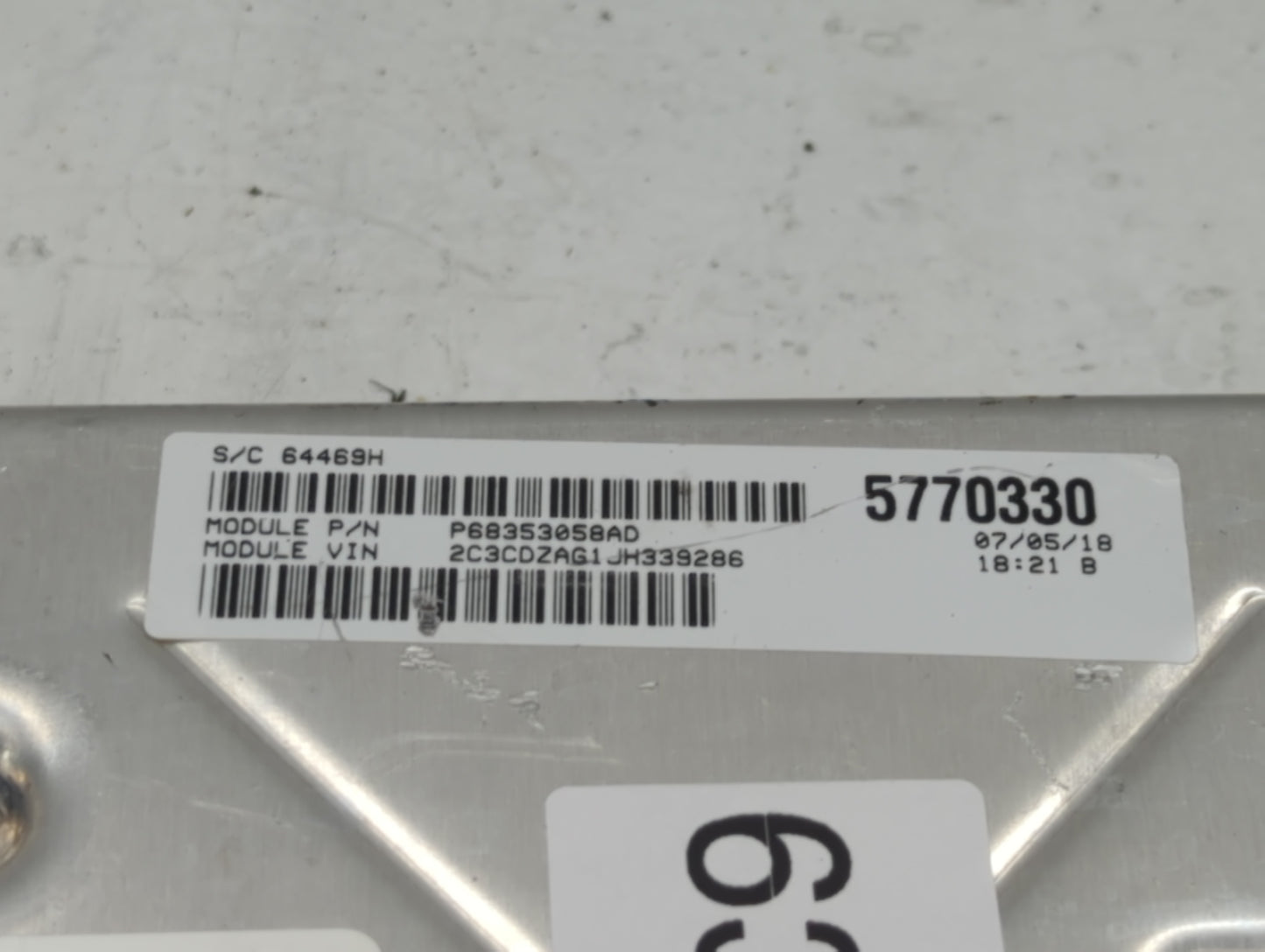 2018-2019 Dodge Challenger PCM Engine Control Computer ECU ECM PCU OEM P/N:P68330904AA Fits Fits 2018 2019 OEM Used Auto Par