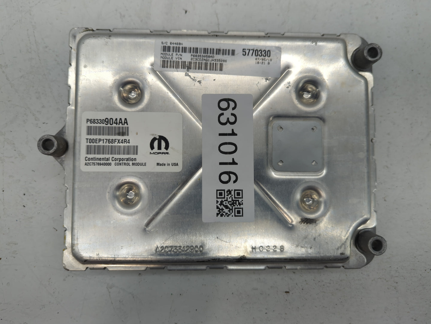 2018-2019 Dodge Challenger PCM Engine Control Computer ECU ECM PCU OEM P/N:P68330904AA Fits Fits 2018 2019 OEM Used Auto Par