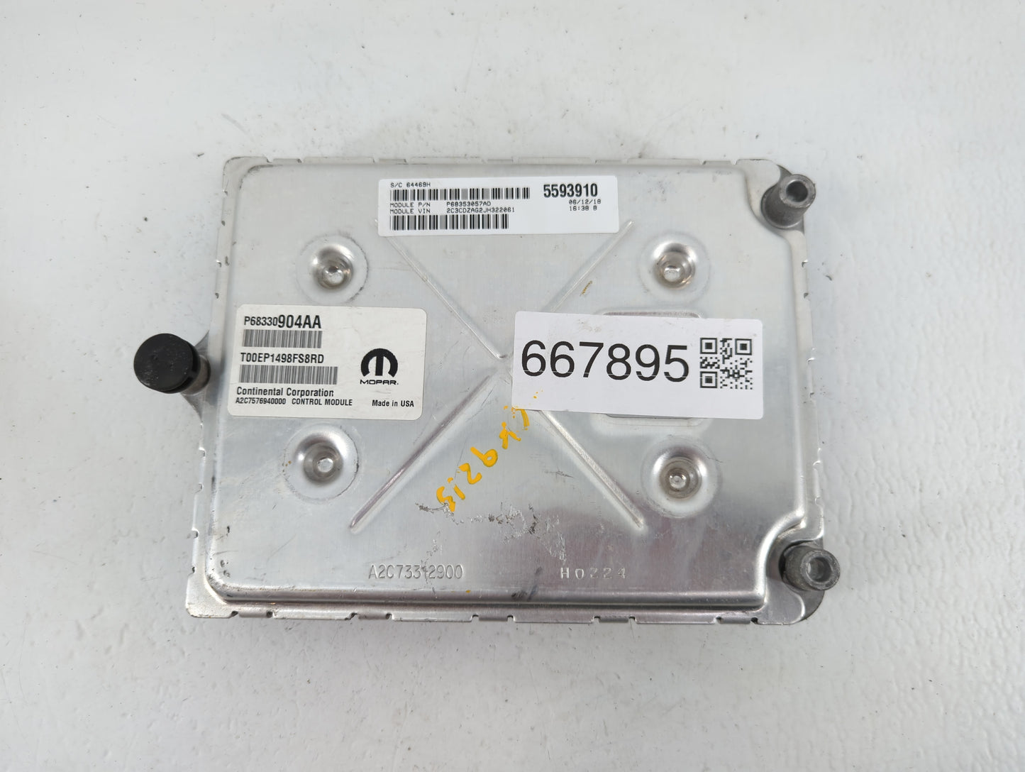 2018-2019 Dodge Challenger PCM Engine Control Computer ECU ECM PCU OEM P/N:P6835057AD P68330904AA Fits Fits 2018 2019 OEM Us