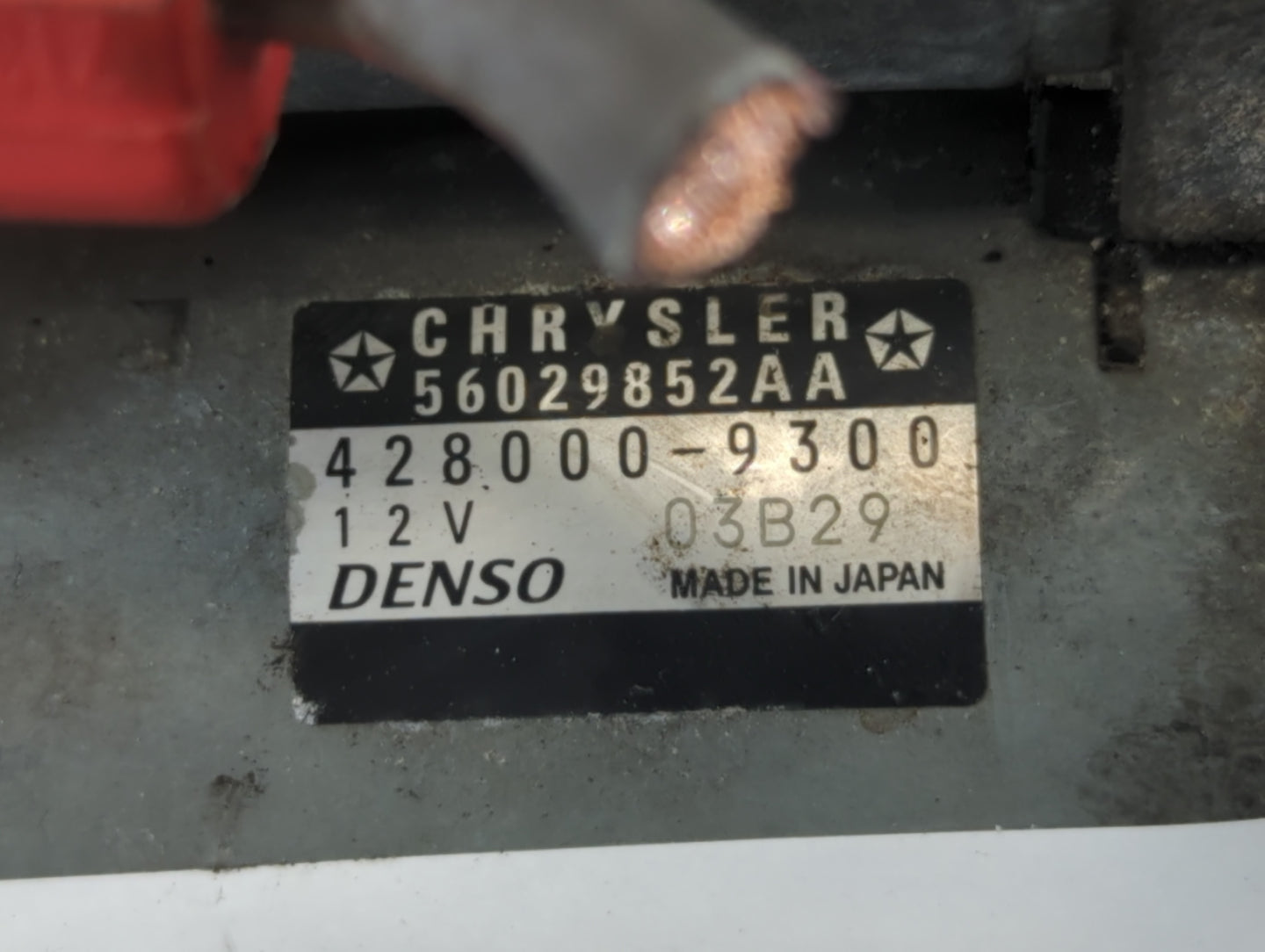 2017-2022 Dodge Challenger Car Starter Motor Solenoid OEM P/N:56029852AA 428000-9300 Fits OEM Used Auto Parts - Oemusedautop