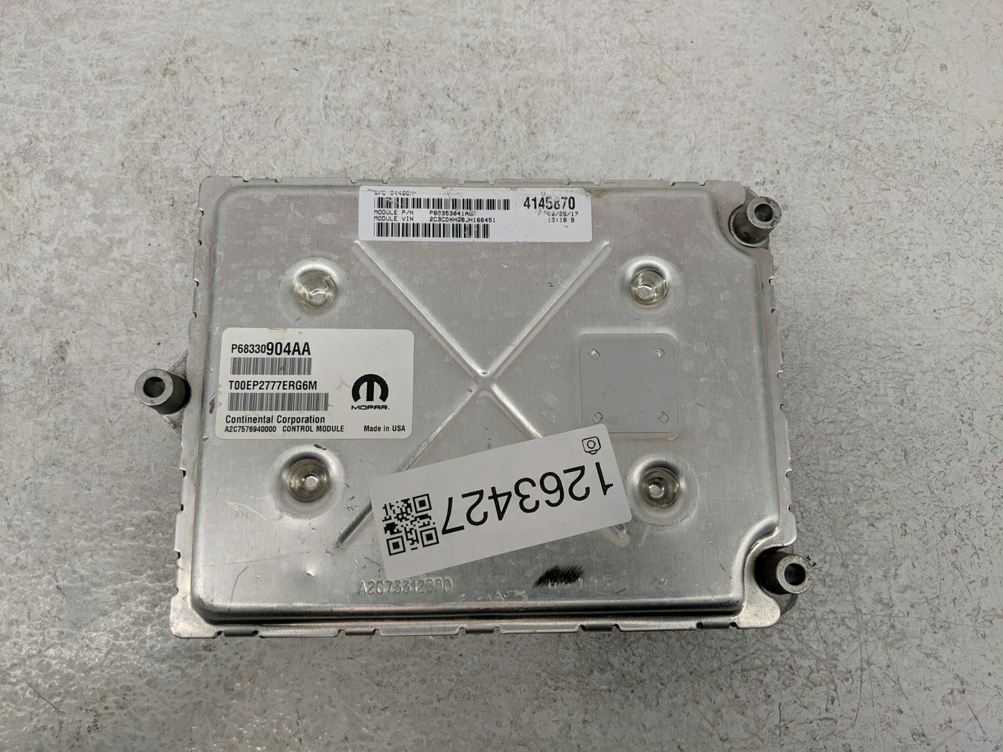 2018-2019 Dodge Charger PCM Engine Control Computer ECU ECM PCU OEM P/N:P68330904AA Fits Fits 2018 2019 OEM Used Auto Parts 