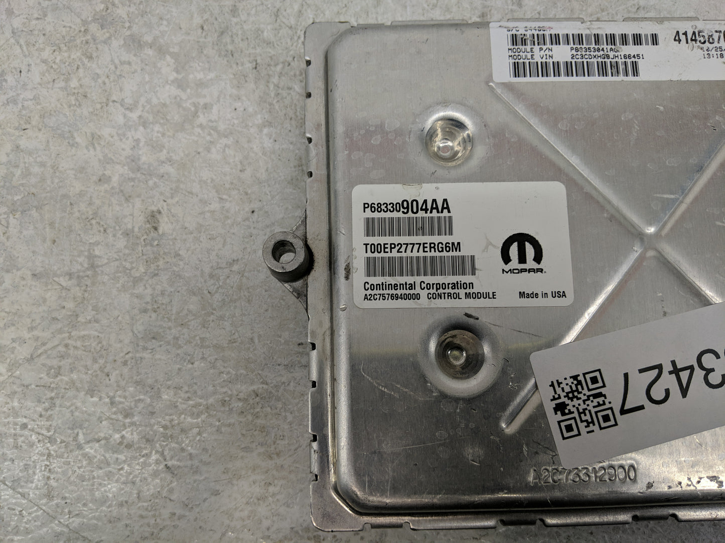 2018-2019 Dodge Charger PCM Engine Control Computer ECU ECM PCU OEM P/N:P68330904AA Fits Fits 2018 2019 OEM Used Auto Parts 