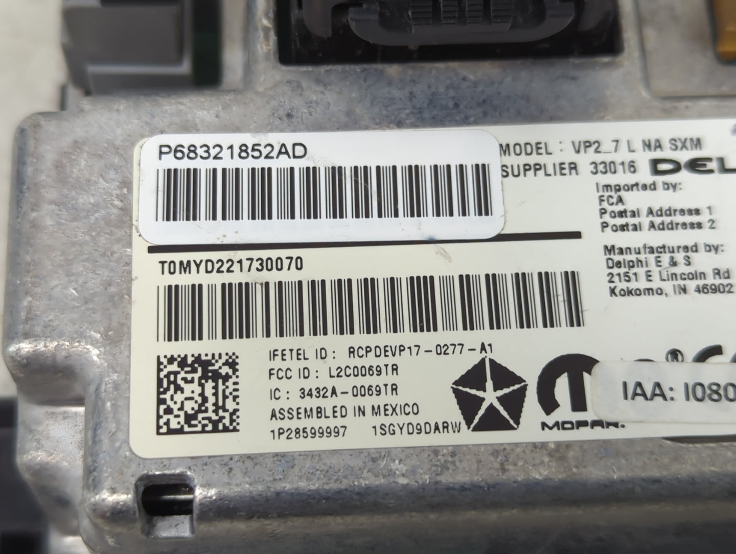 2016-2021 Dodge Charger Information Display Screen - Oemusedautoparts1.com