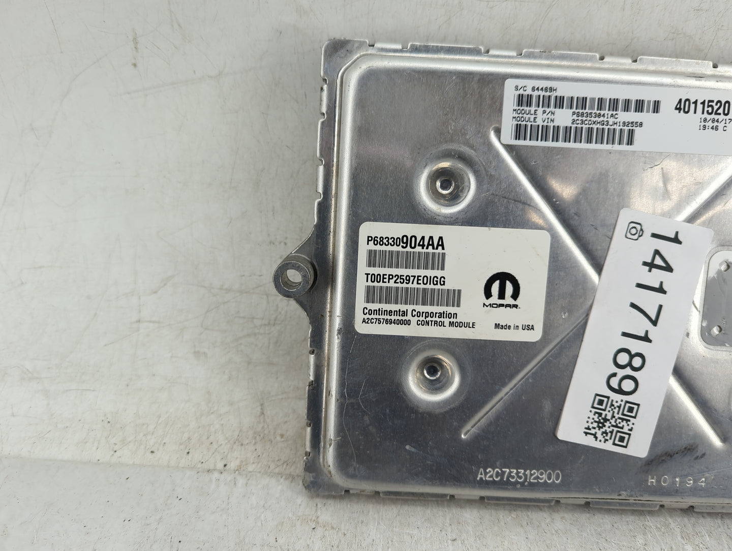 2018-2019 Dodge Charger PCM Engine Control Computer ECU ECM PCU OEM P/N:P68353041AC Fits Fits 2018 2019 OEM Used Auto Parts 