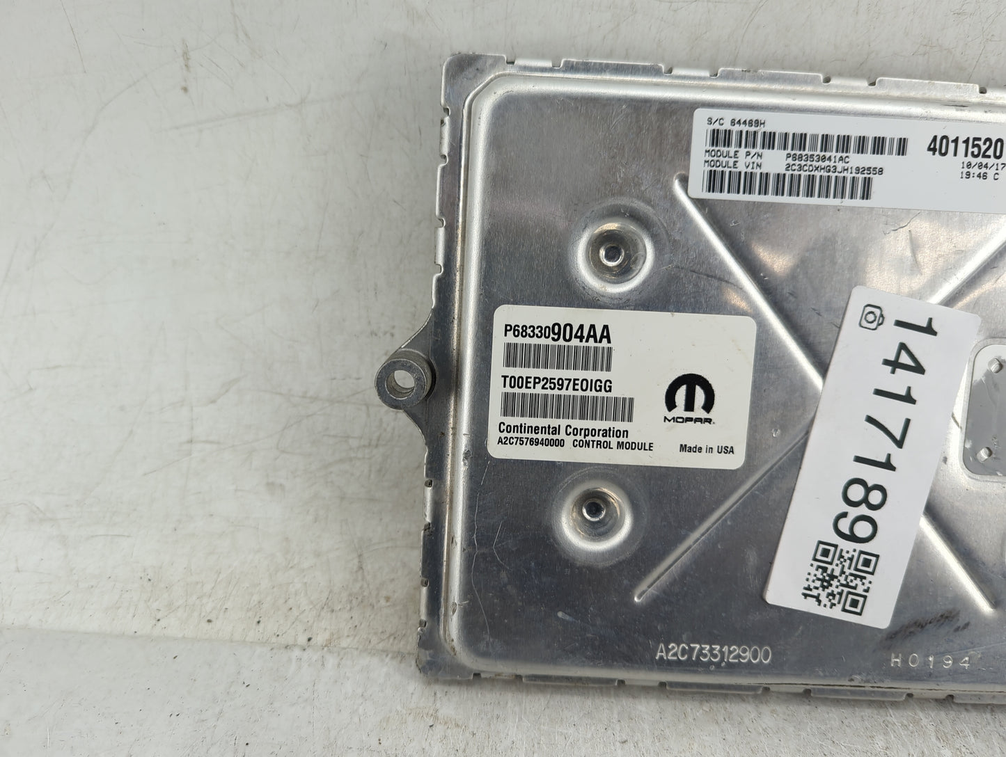 2018-2019 Dodge Charger PCM Engine Control Computer ECU ECM PCU OEM P/N:P68353041AC Fits Fits 2018 2019 OEM Used Auto Parts 