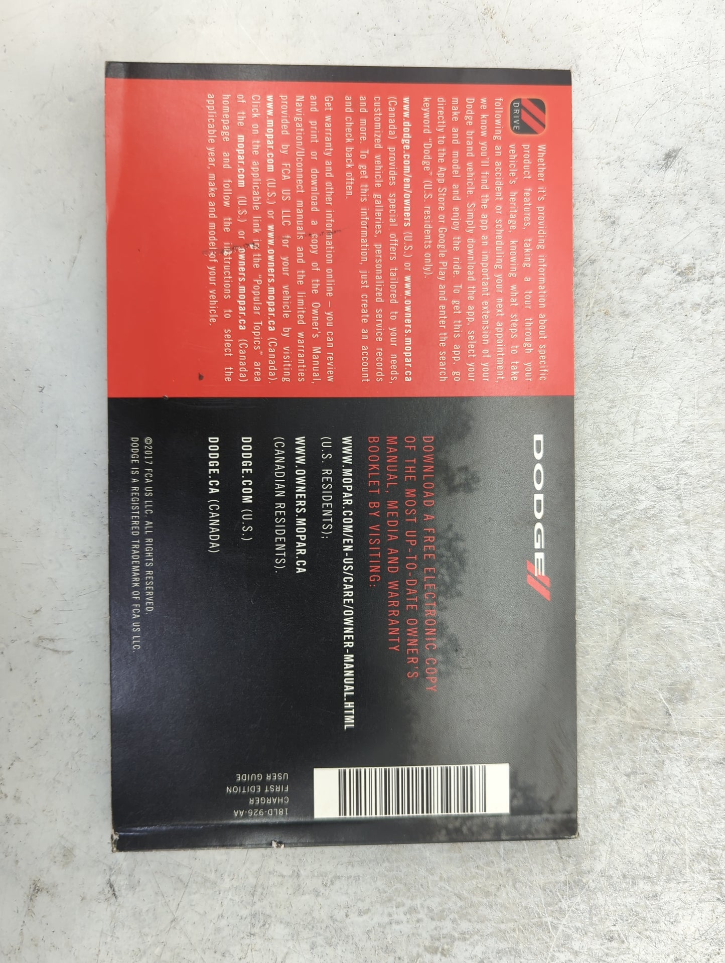 2018 Dodge Charger Owners Manual Book Guide P/N:18LD-926-AA OEM Used Auto Parts - Oemusedautoparts1.com